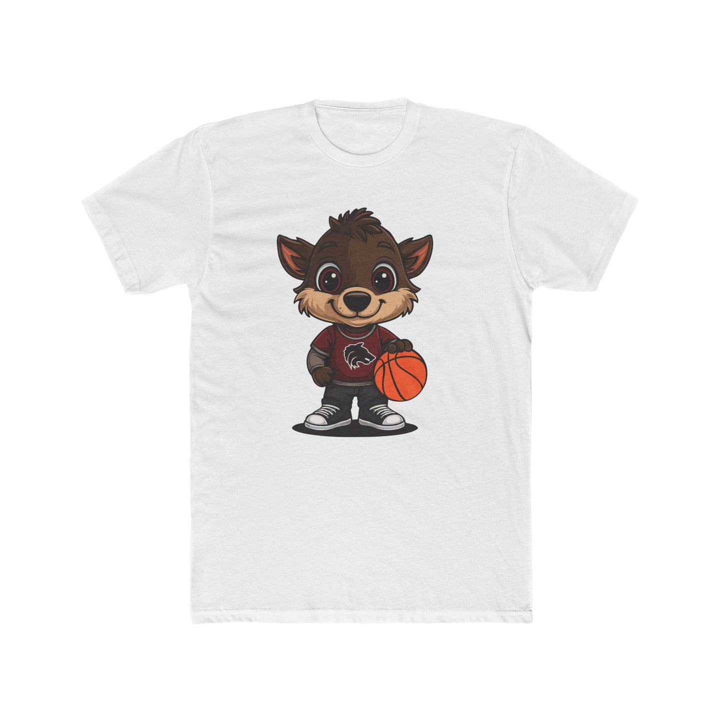 Cute Cartoon Basketball Tee, Unisex Crew Shirt, Fun Graphic T-Shirt, Sporty Casual Wear, Basketball Fan Gift, Everyday Comfort Tee