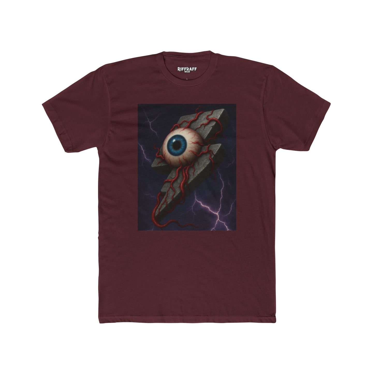 Unisex Cotton Crew Tee - Eye of Lightning Graphic Tee for Bold Style - Riff Raff Wear