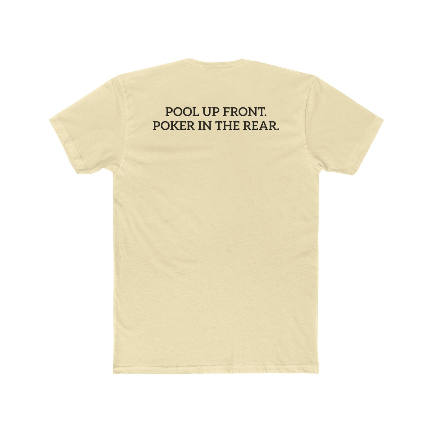 Lucky's Pool Hall Unisex Cotton Crew Tee Pool Up Front. Poker In The Rear. - Riff Raff Wear Underground
