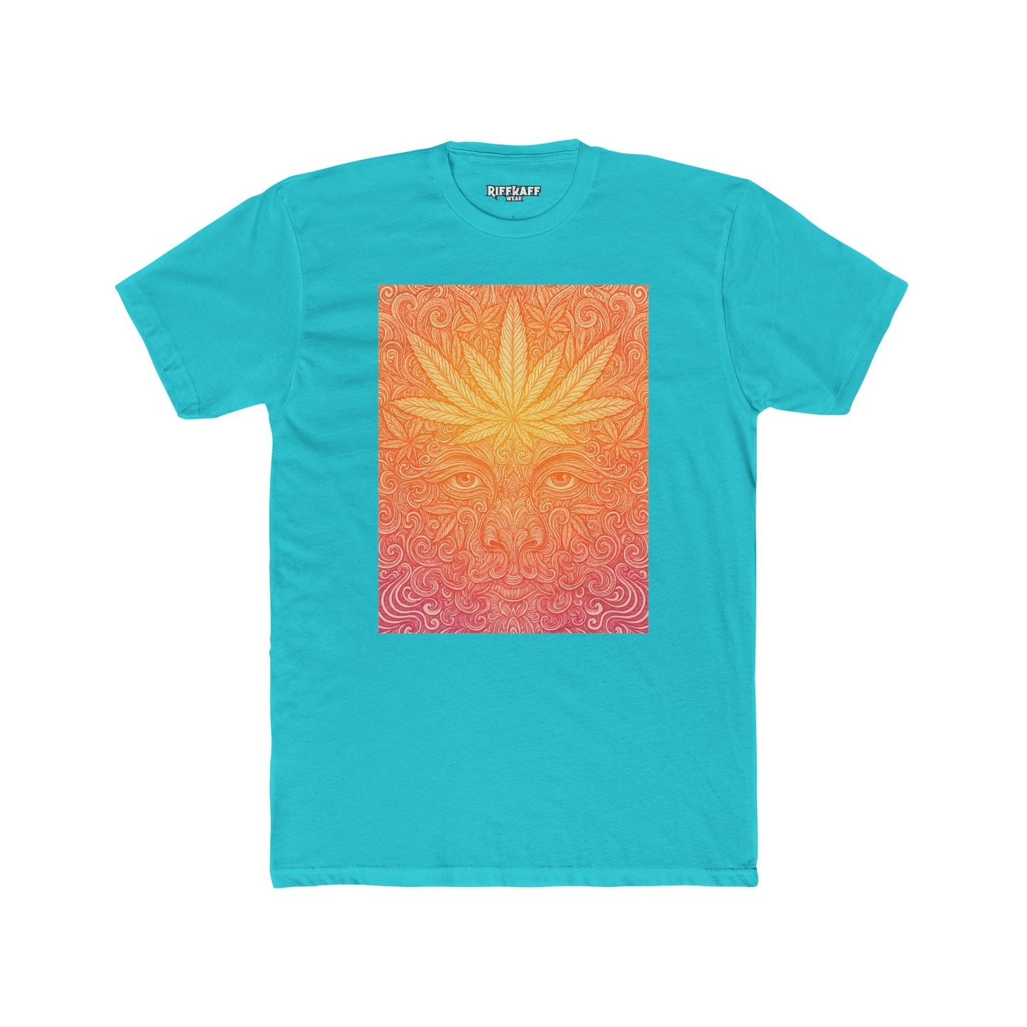 Bohemian Vibes Unisex Cotton Crew Tee - Psychedelic Sunset Design - Riff Raff Wear