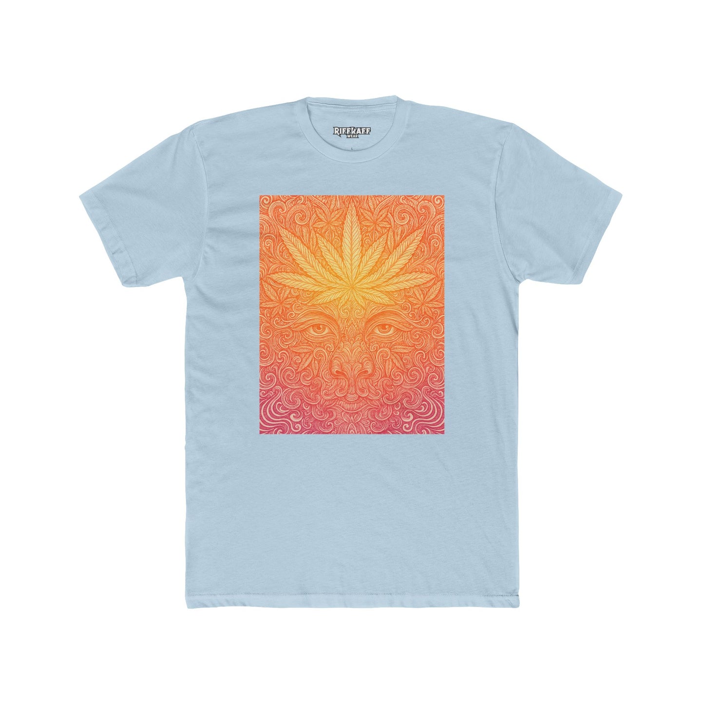 Bohemian Vibes Unisex Cotton Crew Tee - Psychedelic Sunset Design - Riff Raff Wear