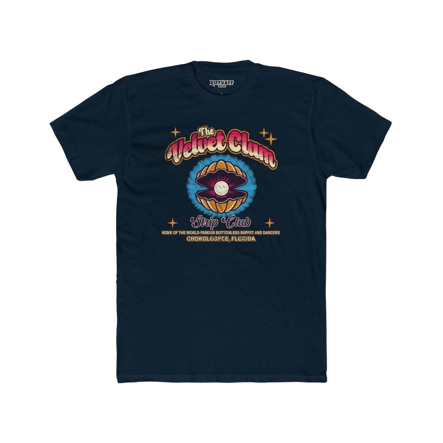 Velvet Clam Unisex Cotton Crew Tee - Funny Graphic T-Shirt with VIP Room Text - Riff Raff Underground