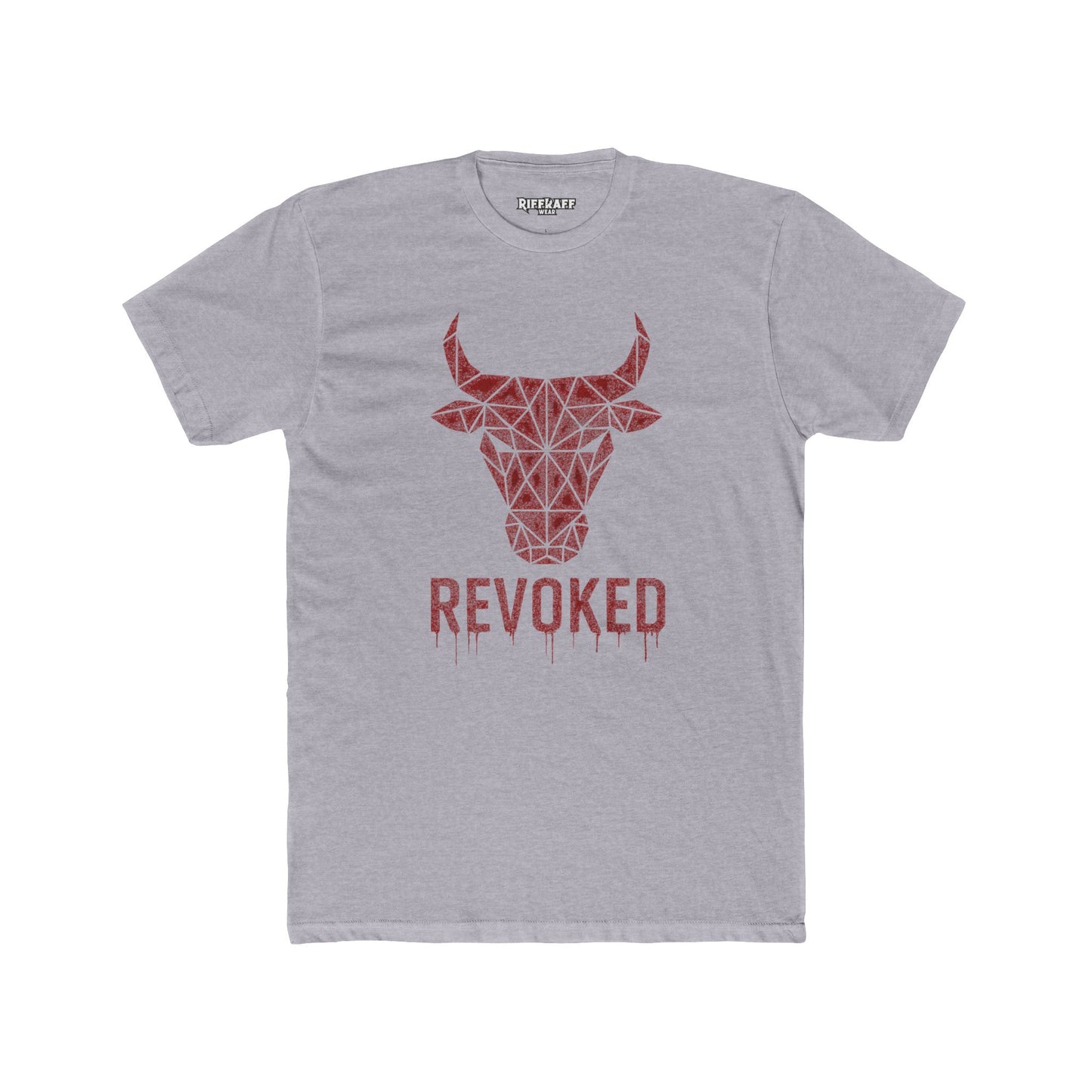 Geometric Bull Design Unisex Cotton Crew Tee - Revoked Graphic Tee - Riff Raff Wear