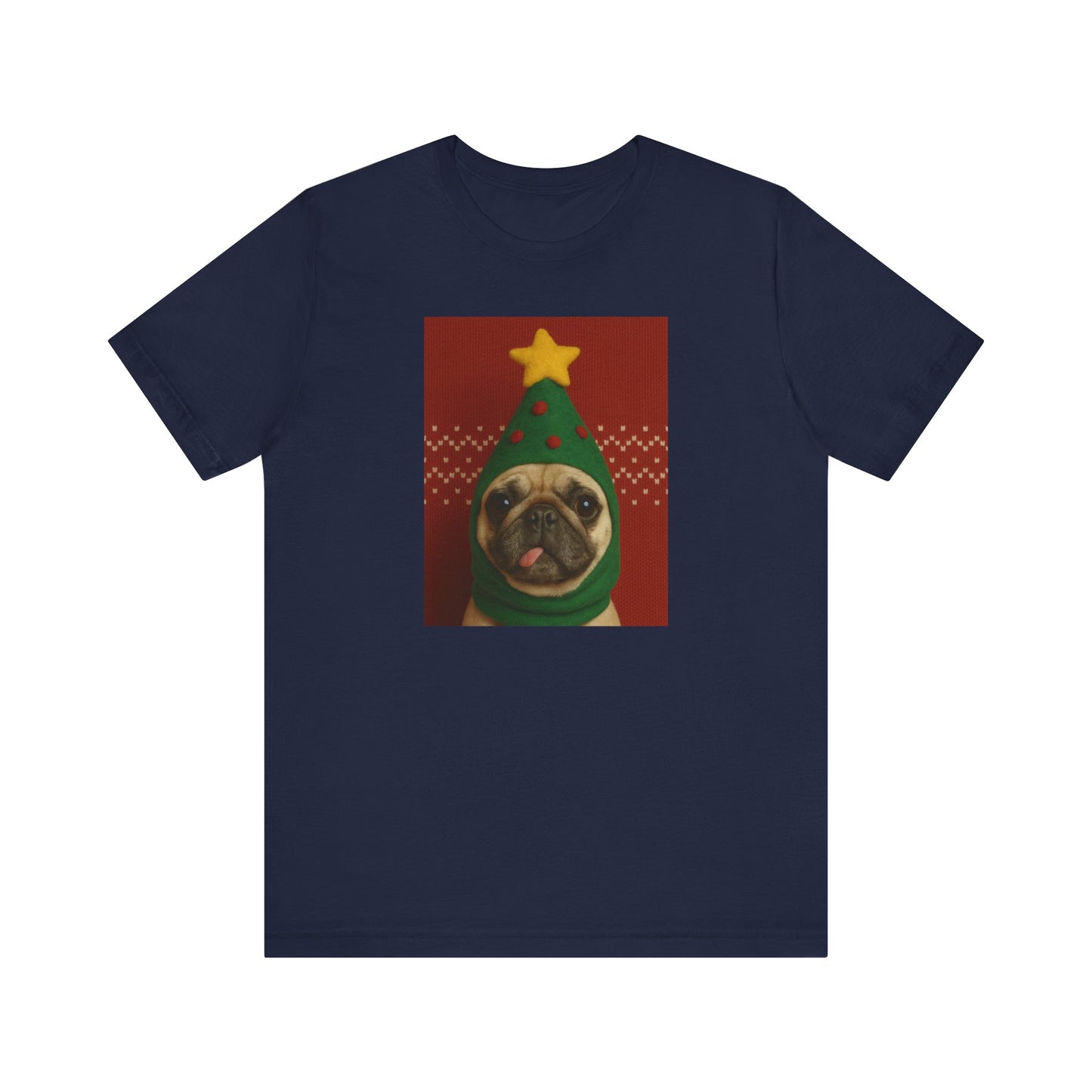 Christmas Pug Tee | Unisex Jersey Short Sleeve Tee, Fun Holiday T-Shirt, Cute Dog Shirt, Gift for Pet Lovers, Festive Apparel, Party Wear - Riff Raff Wear