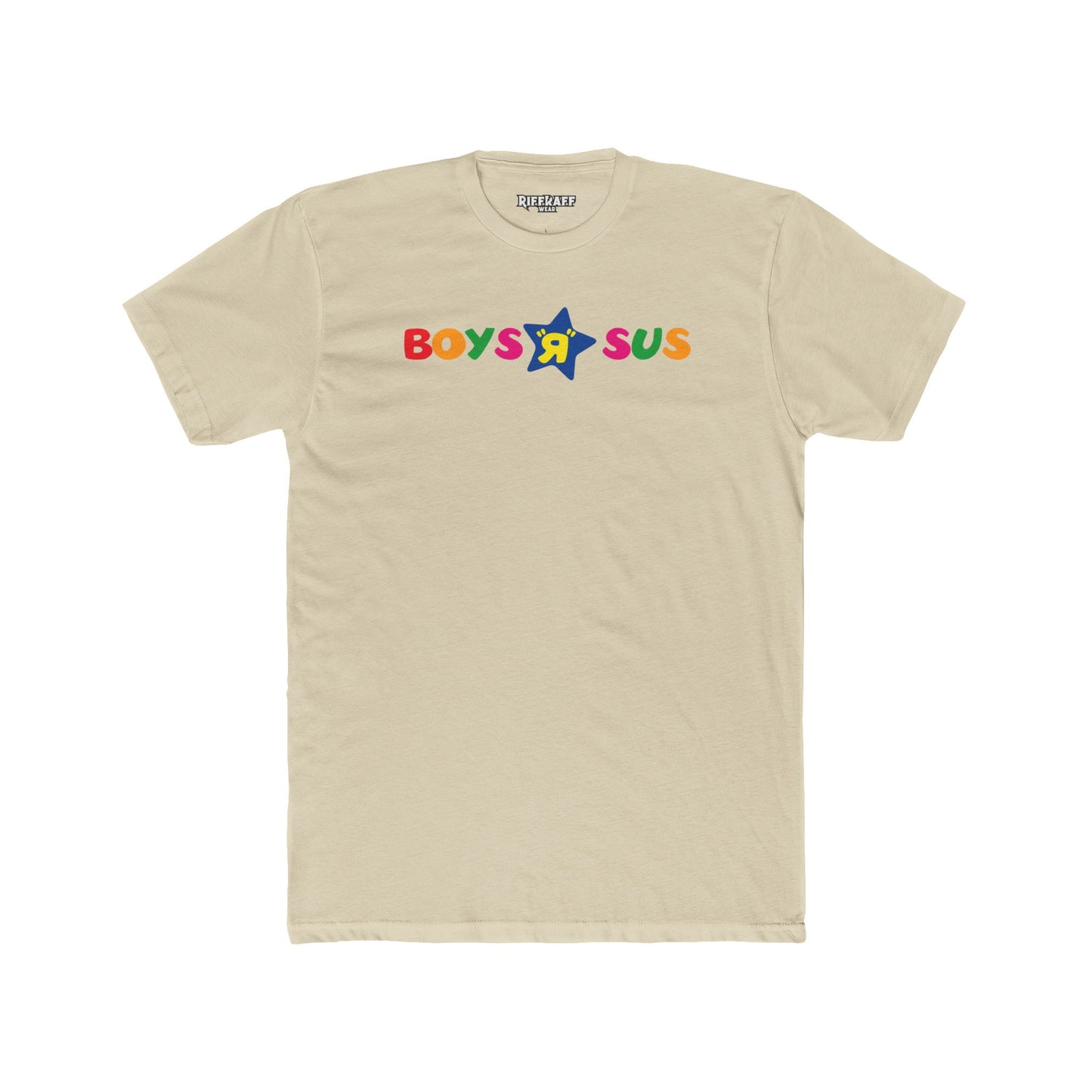 Colorful 'Boys R Sus' Unisex Cotton Crew Tee - Parody Logo Series - Riff Raff Wear