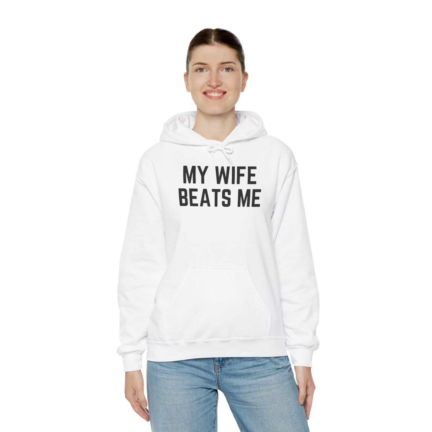 Funny Wife Humor Hoodie - Unisex Heavy Blend Sweatshirt for Couples - Riff Raff Wear