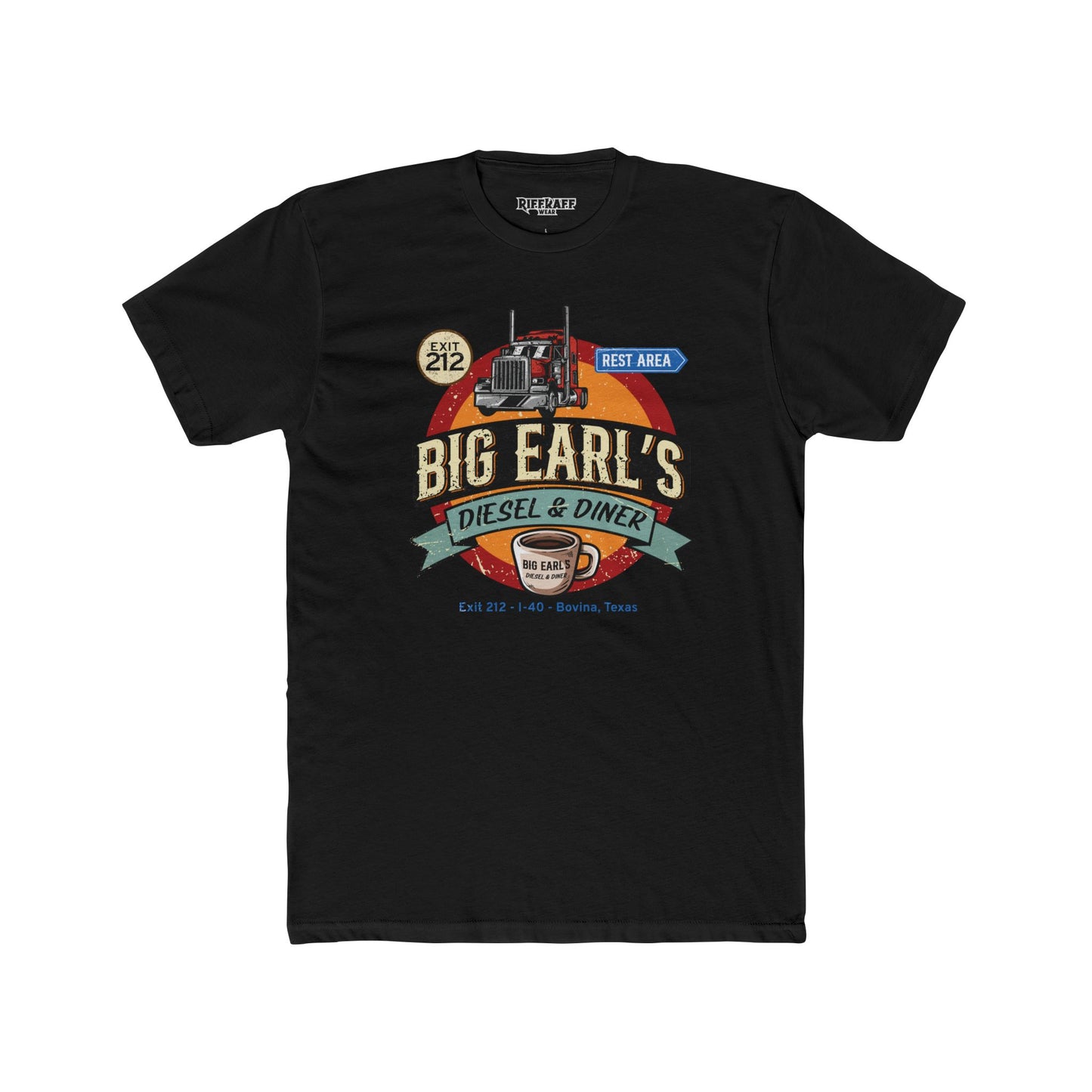 Big Earl's Diesel & Diner Unisex Cotton Crew Tee - Where Regret Gets Refueled - Riff Raff Underground