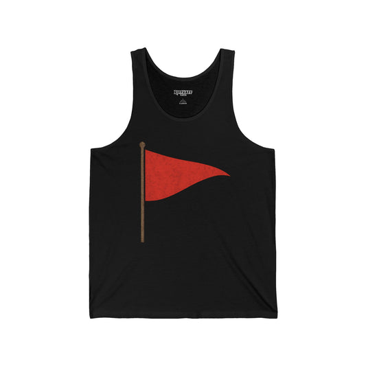 Red Flag Unisex Jersey Tank – Trendy Summer Style for Casual Outings - Riff Raff Wear