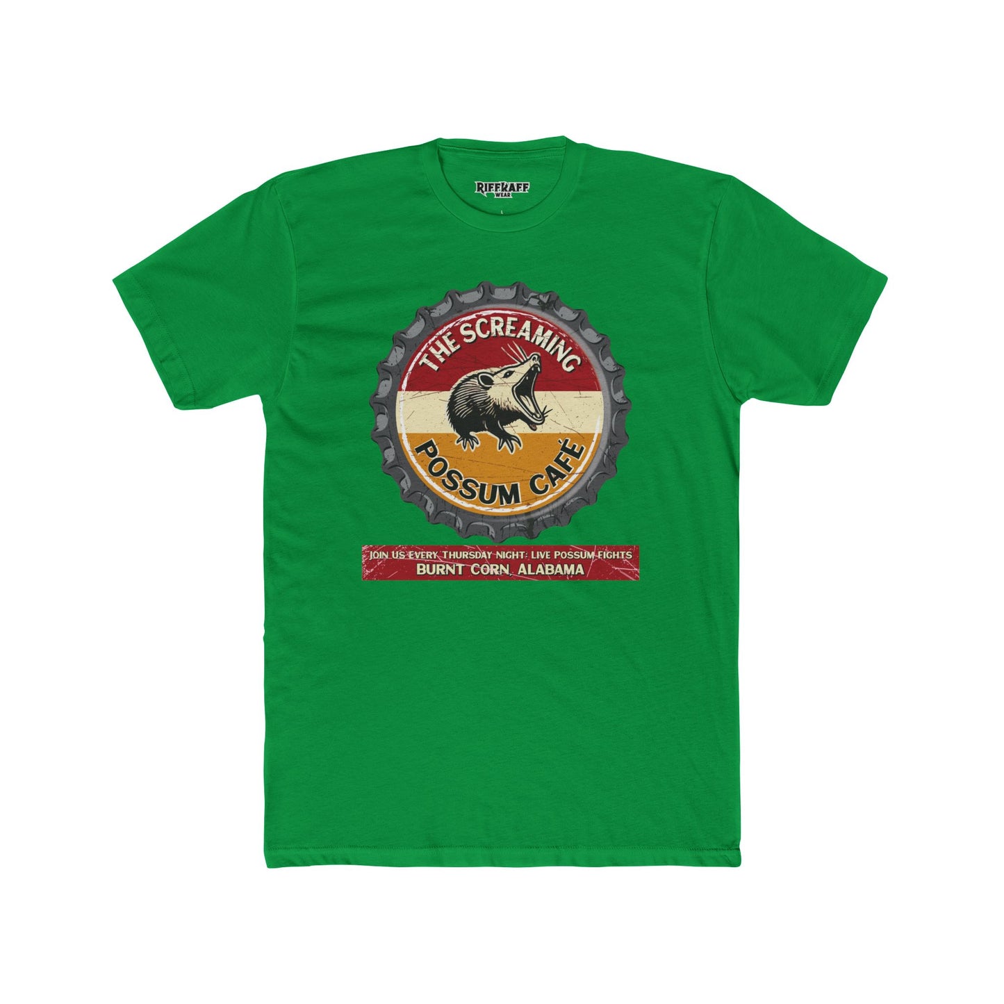 The Screaming Possum Unisex Cotton Crew Tee - Fun & Retro Graphic Shirt - Riff Raff Underground