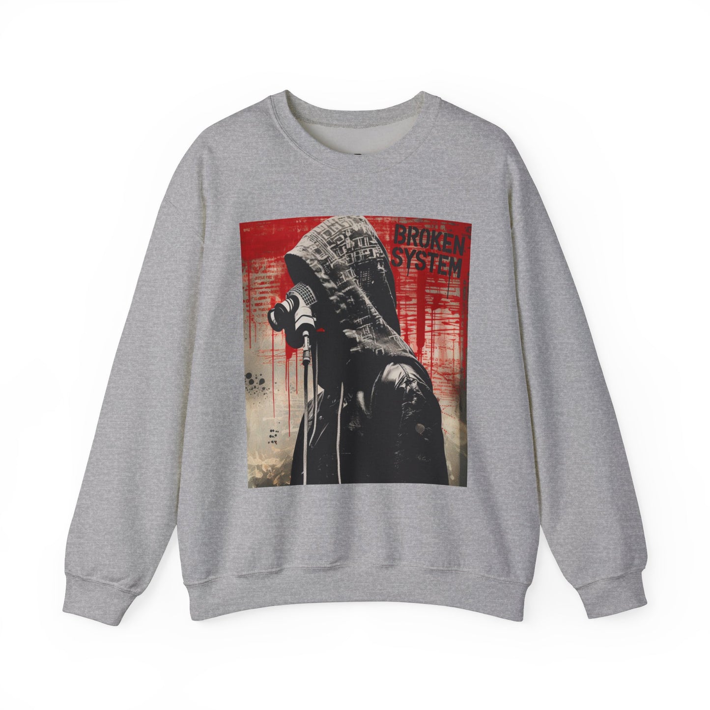 Unisex Heavy Blend™ Crewneck Sweatshirt - 'Broken System' Graphic Design - Riff Raff Wear