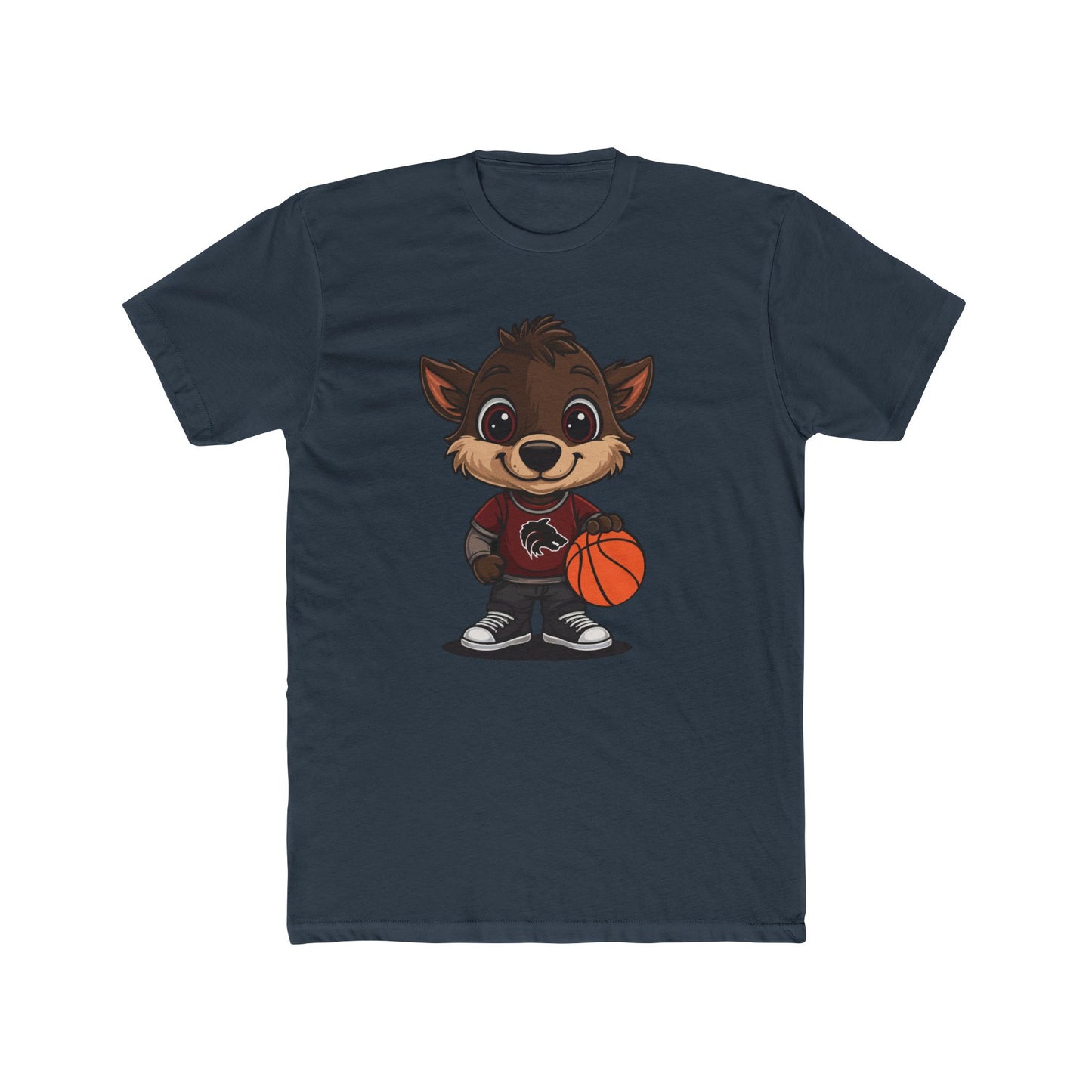Cute Cartoon Basketball Tee, Unisex Crew Shirt, Fun Graphic T-Shirt, Sporty Casual Wear, Basketball Fan Gift, Everyday Comfort Tee