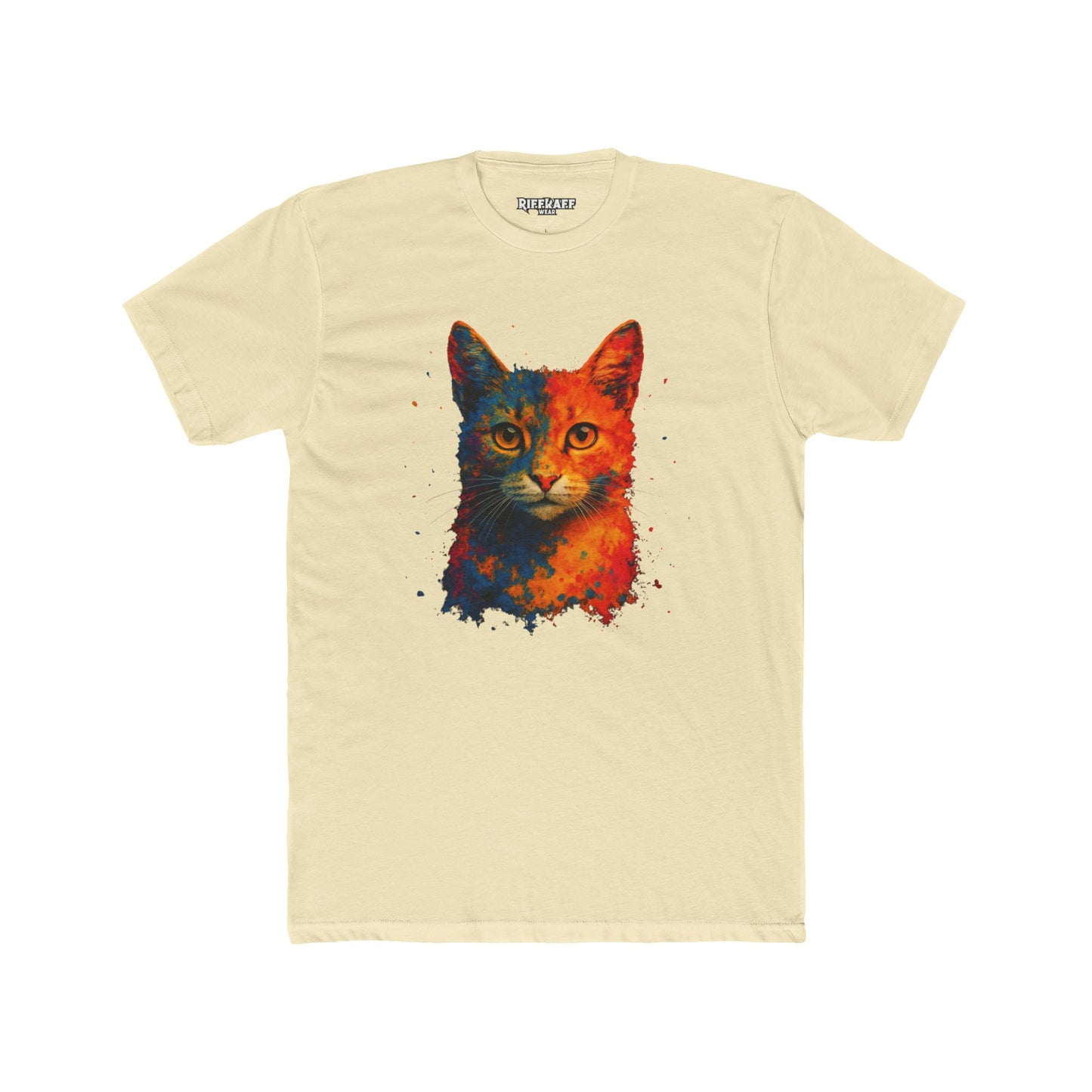 Vibrant Cat Art Unisex Cotton Crew Tee - Riff Raff Wear