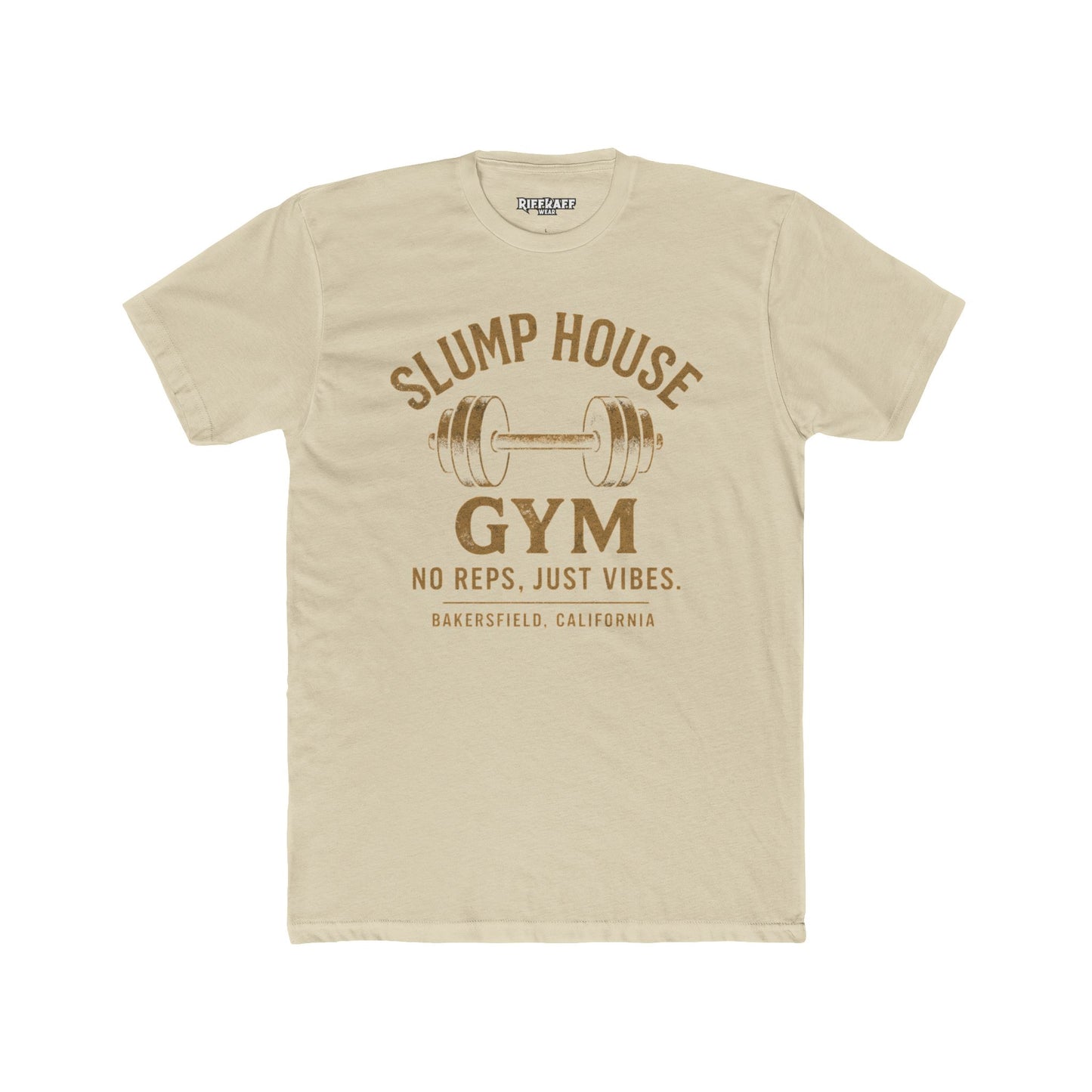 Unisex Cotton Crew Tee - Slump House Gym | No Reps, Just Vibes | Perfect for Fitness Enthusiasts - Riff Raff Underground