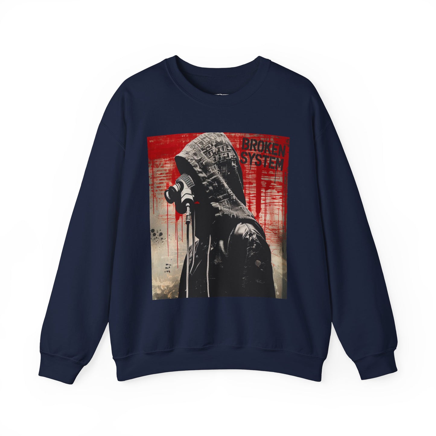 Unisex Heavy Blend™ Crewneck Sweatshirt - 'Broken System' Graphic Design - Riff Raff Wear