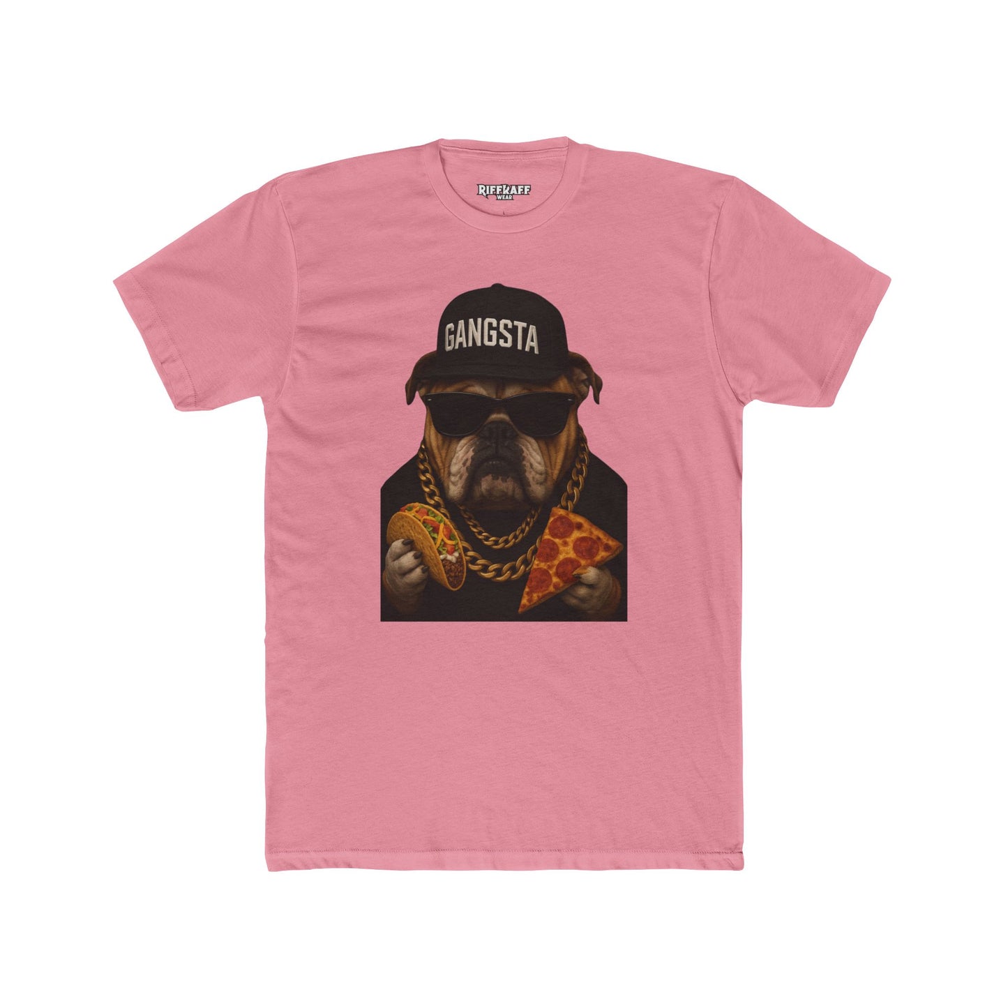 Gangsta Dog Unisex Cotton Crew Tee - Fun & Playful Graphic Shirt - Riff Raff Wear