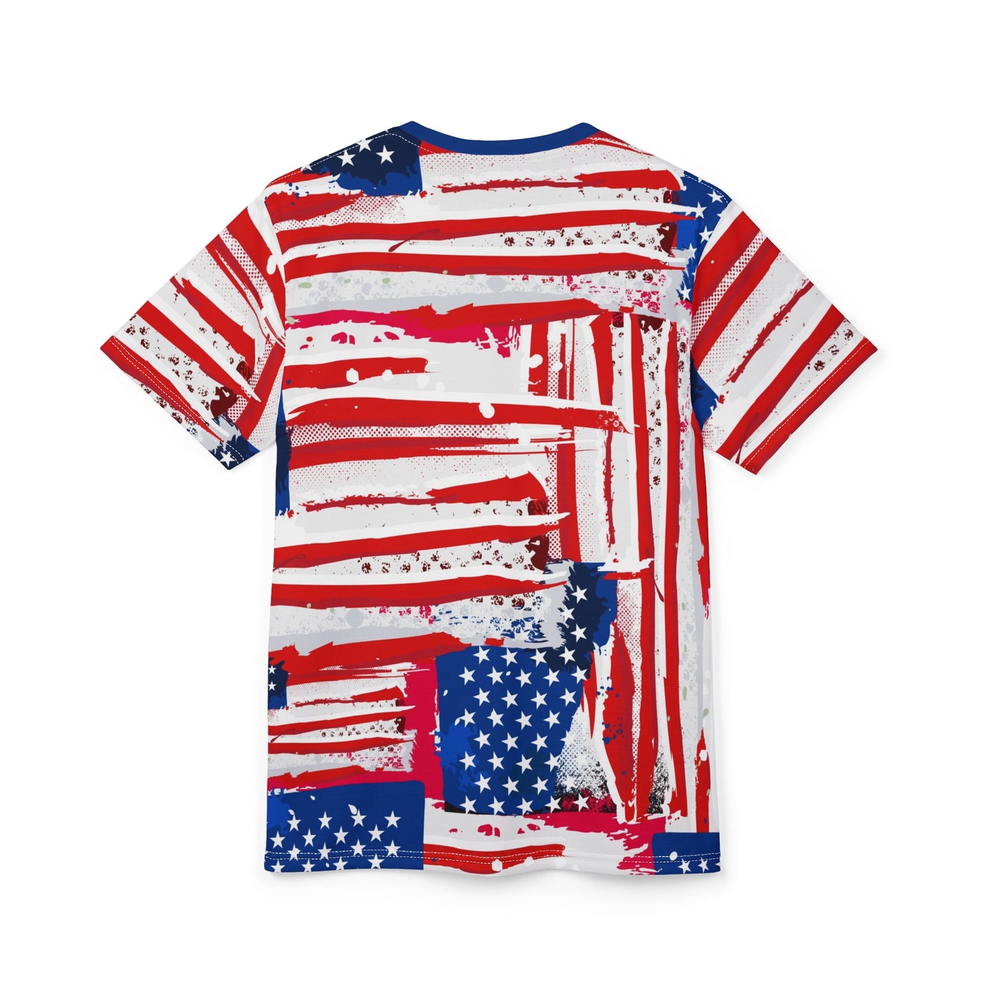Patriotic Unisex Cut & Sew Tee - Bold American Flag Design for All Occasions - Riff Raff Wear