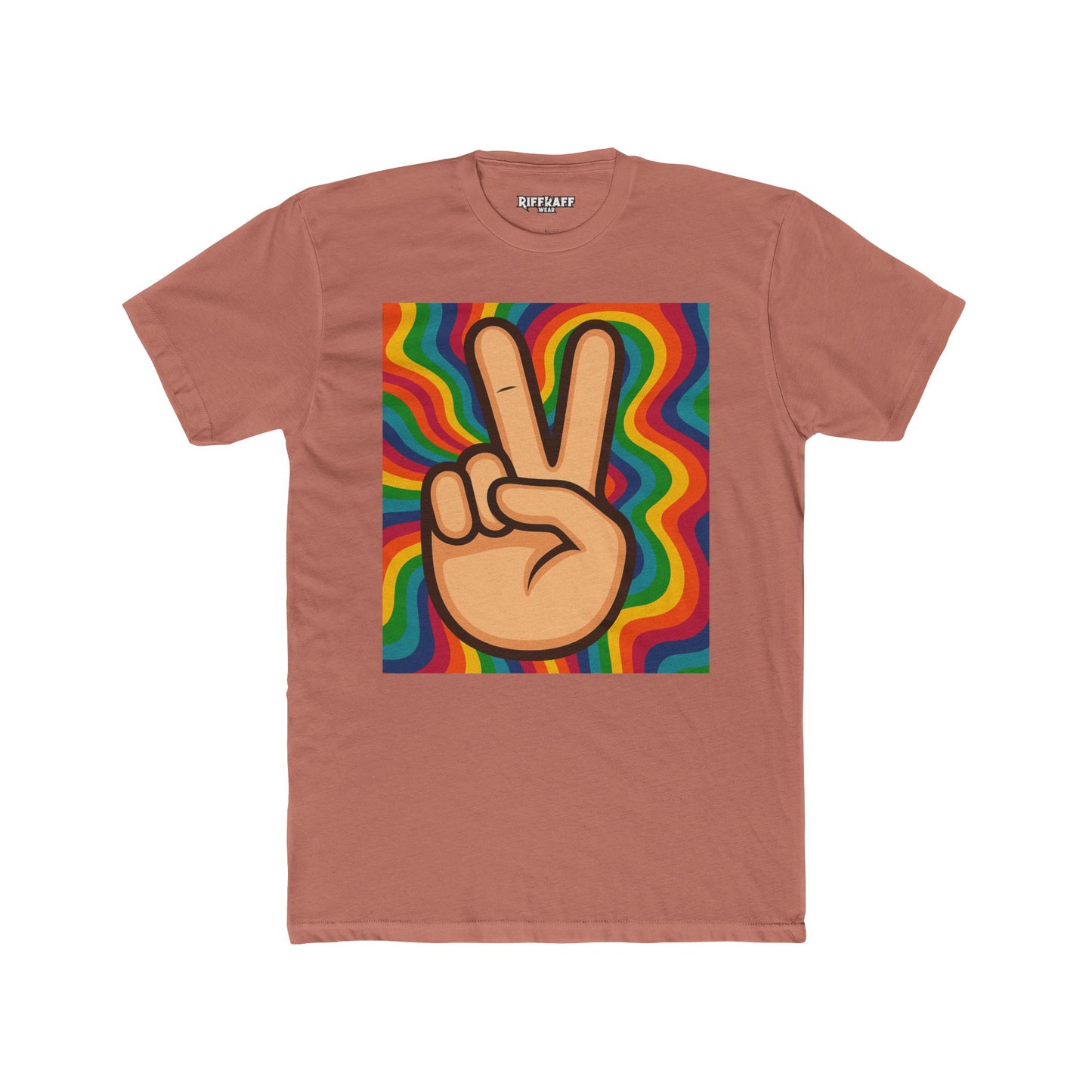 Retro Peace Sign Unisex Cotton Crew Tee - Colorful Vibe Fashion - Riff Raff Wear