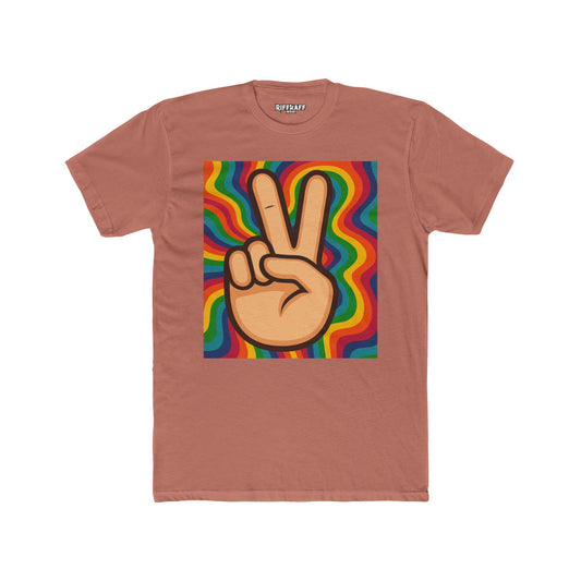 Retro Peace Sign Unisex Cotton Crew Tee - Colorful Vibe Fashion - Riff Raff Wear