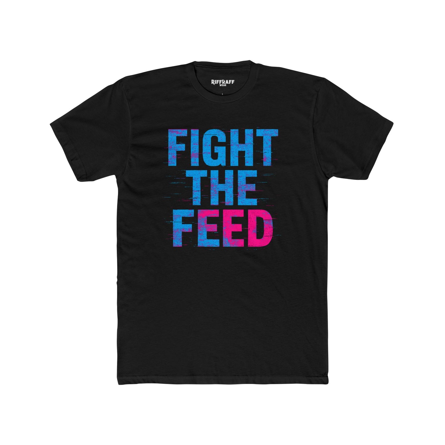 Unisex Cotton Crew Tee - Fight the Feed Graphic T-Shirt - Riff Raff Wear