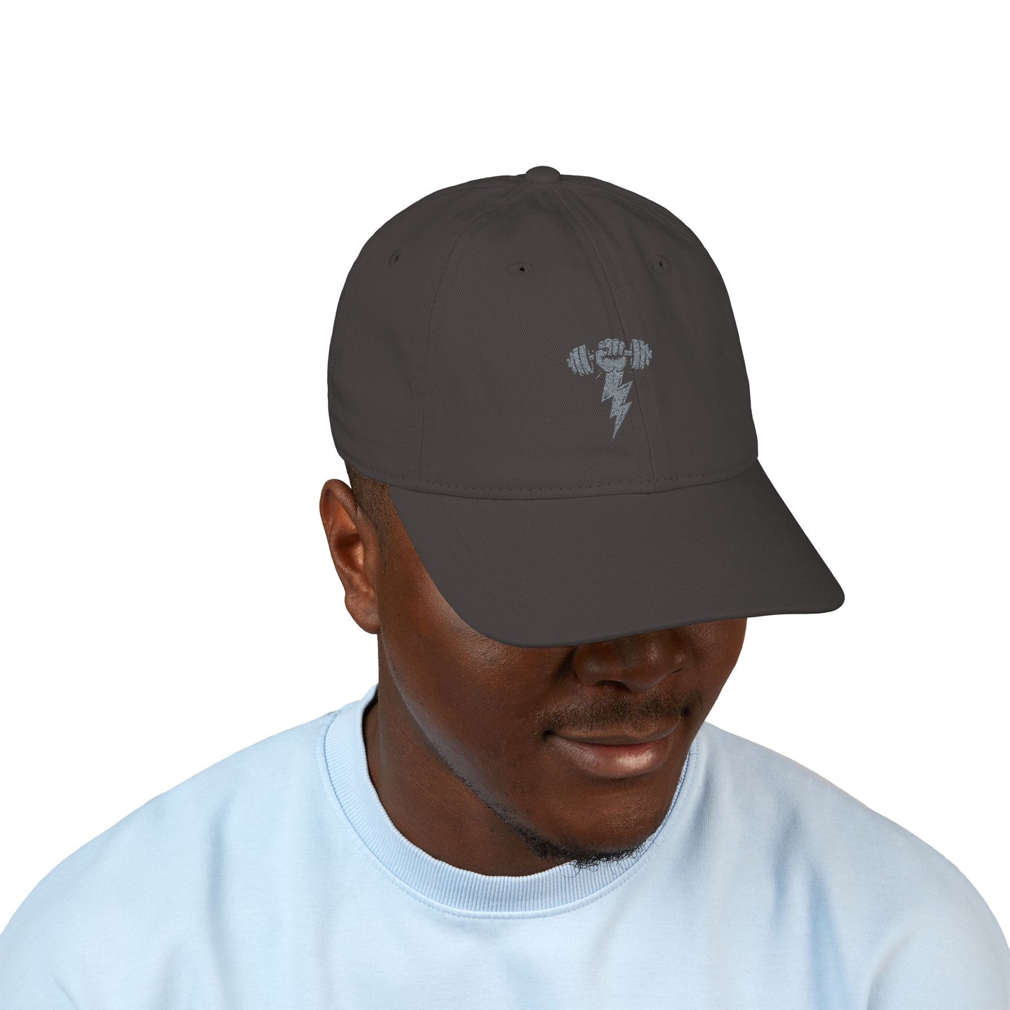 Thunderbolt Embroidered Organic Baseball Cap, Eco-Friendly Hat, Unique Riff Raff Wear