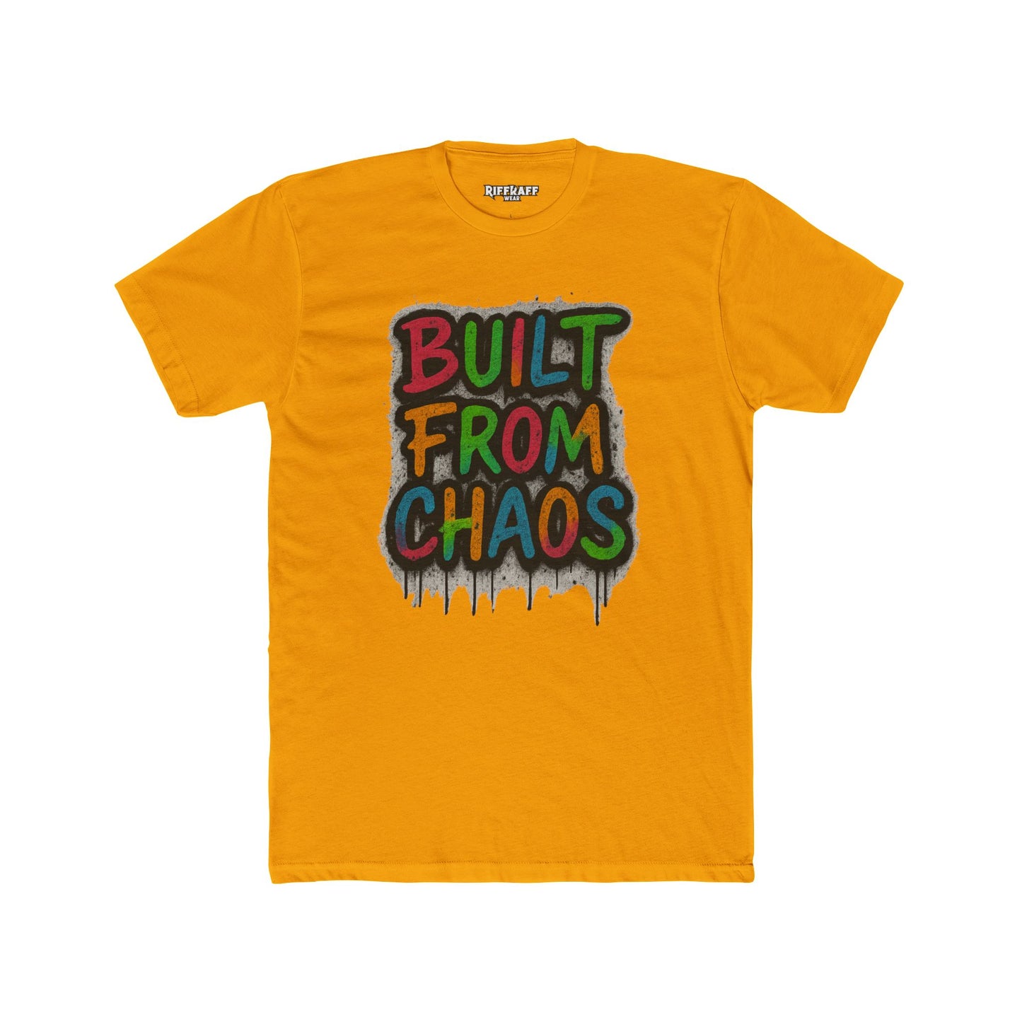 Unisex Cotton Crew Tee - Built From Chaos Graphic T-Shirt - Riff Raff Wear