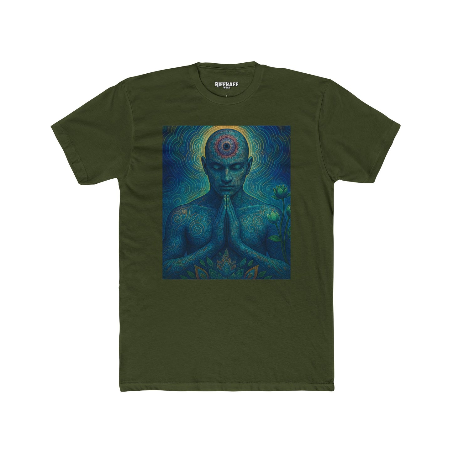 Meditative Unisex Cotton Crew Tee Zen Art Design - Riff Raff Wear