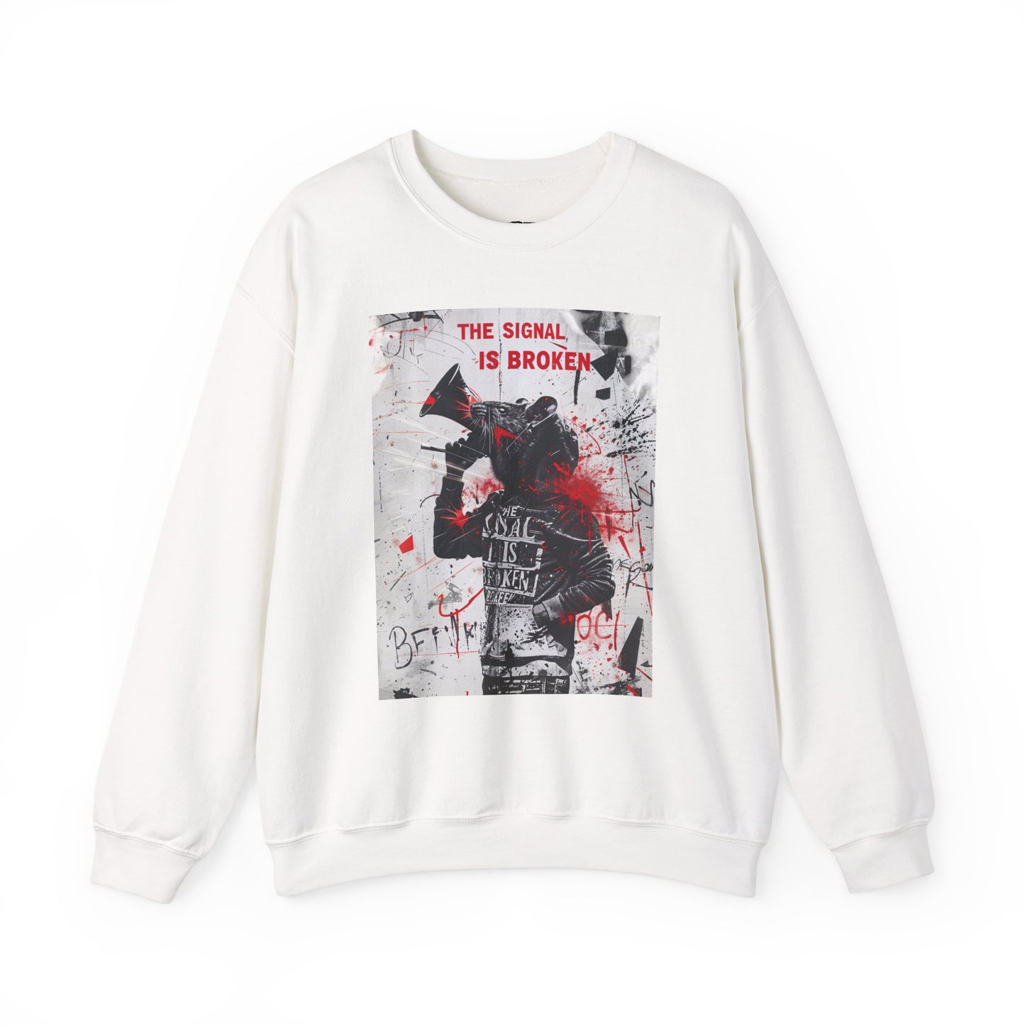 Unisex Crewneck Sweatshirt - "The Signal is Broken" Graphic Design - Riff Raff Wear