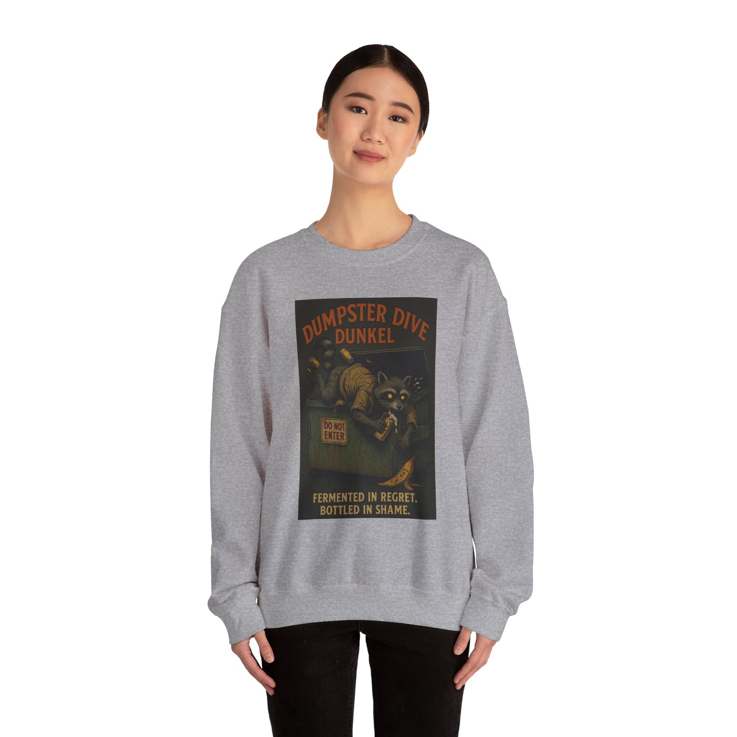Dumpster Dive Funny Sweatshirt - Unisex Crewneck for Animal Lovers - Riff Raff Wear Underground