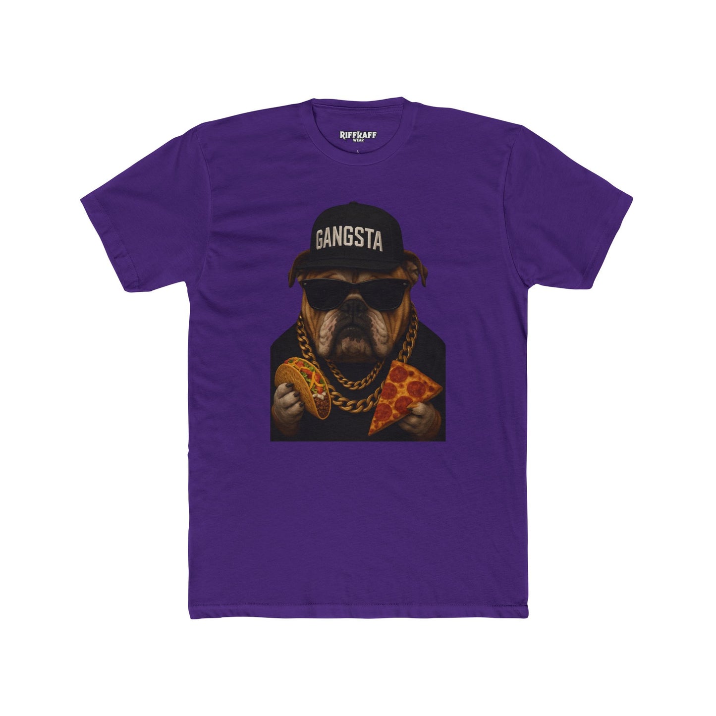 Gangsta Dog Unisex Cotton Crew Tee - Fun & Playful Graphic Shirt - Riff Raff Wear