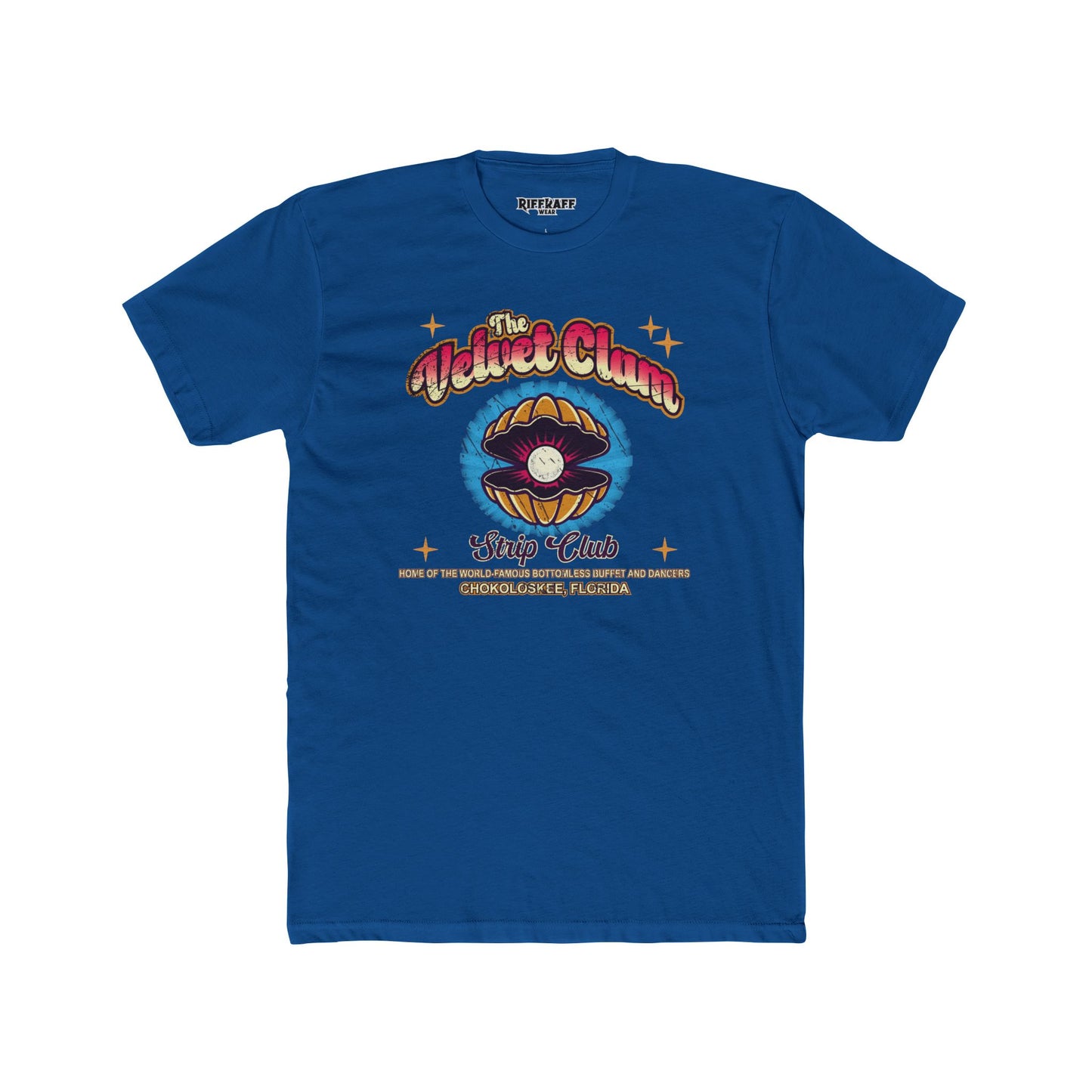 Velvet Clam Unisex Cotton Crew Tee - Funny Graphic T-Shirt with VIP Room Text - Riff Raff Underground