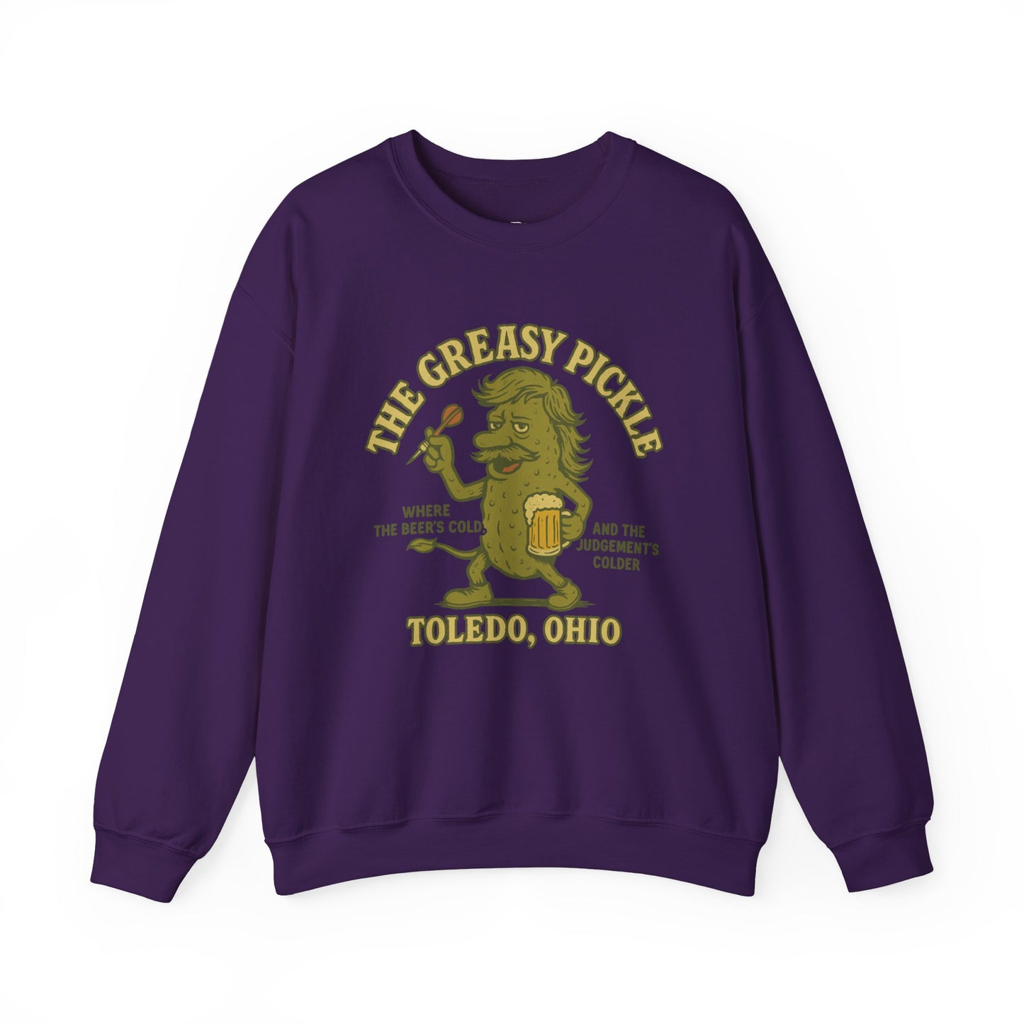 Greasy Pickle Crewneck Sweatshirt - Fun & Cozy Apparel for Beer Lovers - Riff Raff Wear