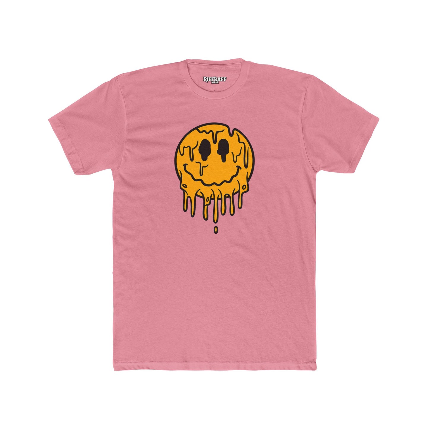 Drippy Smiley Face Tee - Unisex Cotton Crew Tee for Fun, Casual Wear, Trendy Outfit, Unique Gift, Festival Apparel, Streetwear - Riff Raff Wear