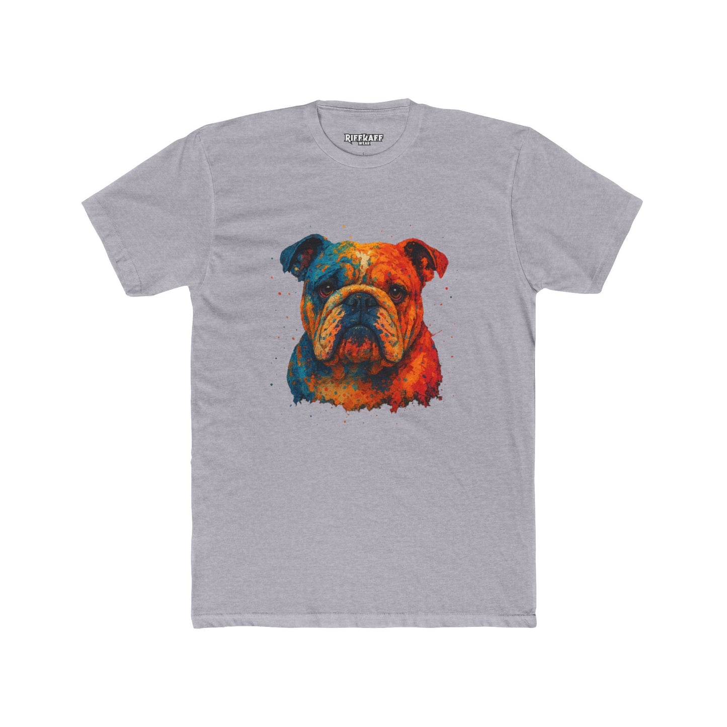Colorful Bulldog Unisex Cotton Crew Tee - Riff Raff Wear