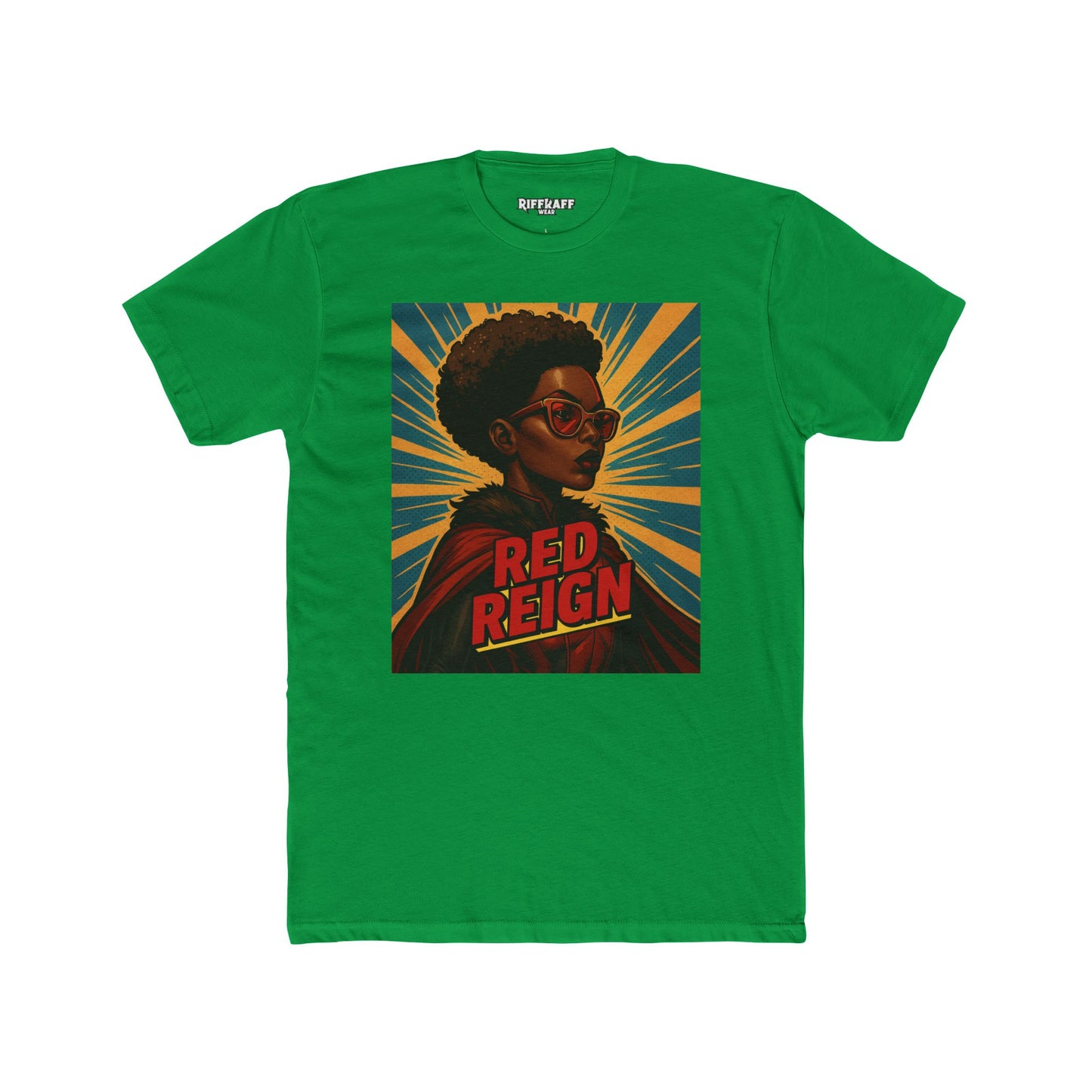 Red Reign Unisex Cotton Crew Tee - Empowering Superhero Design