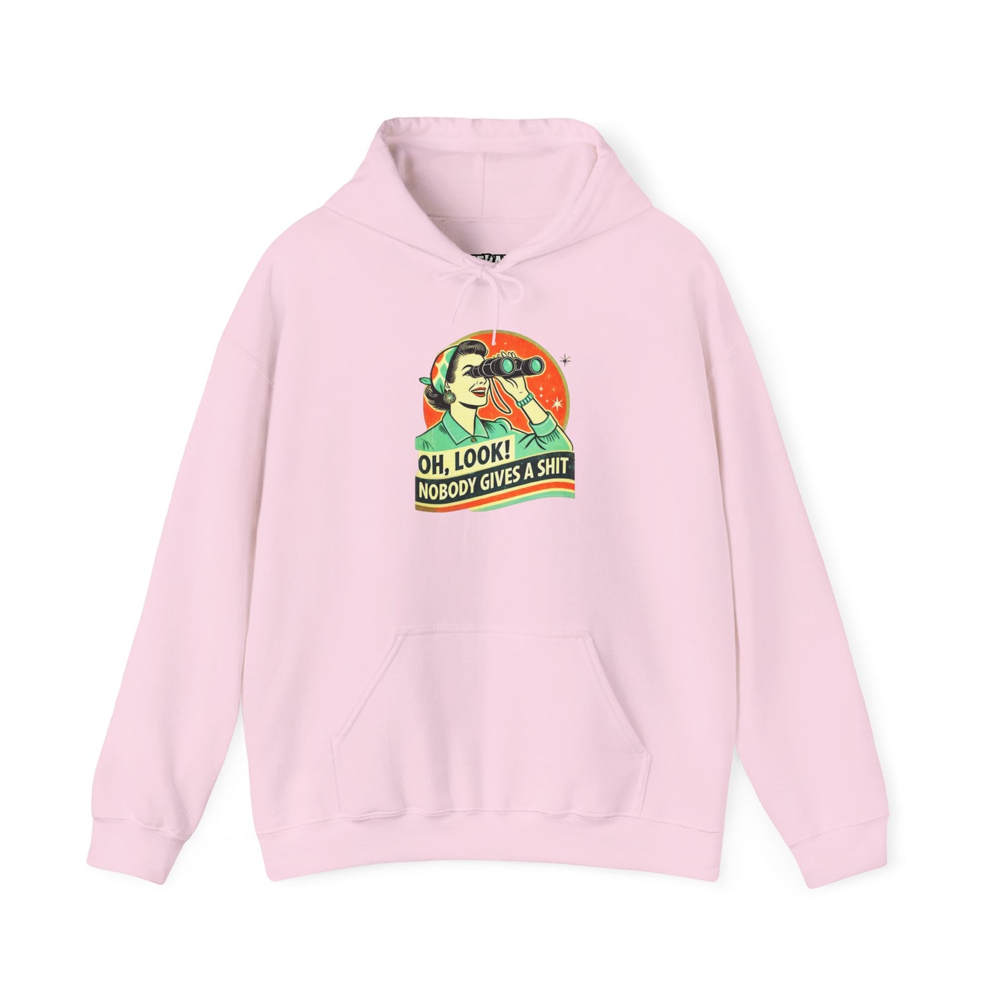 Humorous Unisex Hooded Sweatshirt - "Oh, Look! Nobody Gives a Shit" - Riff Raff Wear