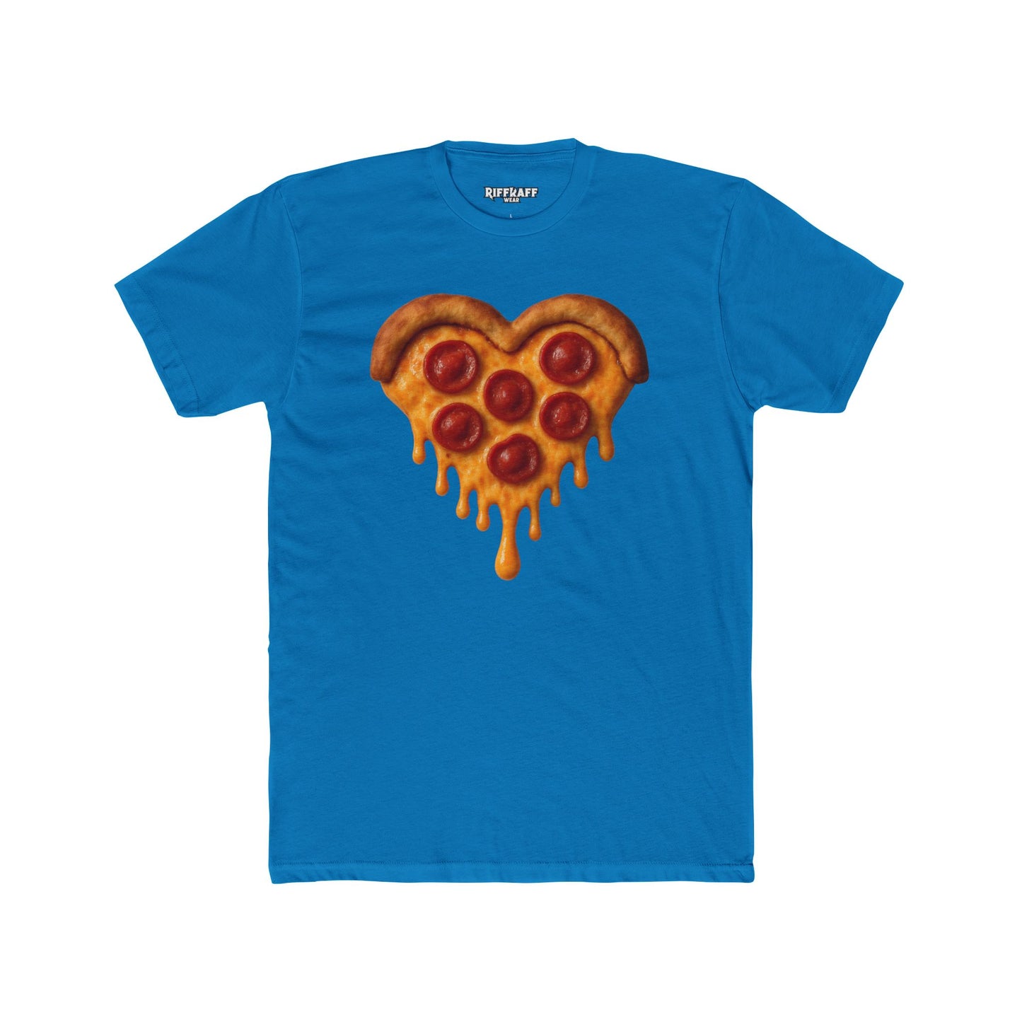 Heart-Shaped Pizza Unisex Cotton Crew Tee - Fun Foodie Apparel - Riff Raff Wear