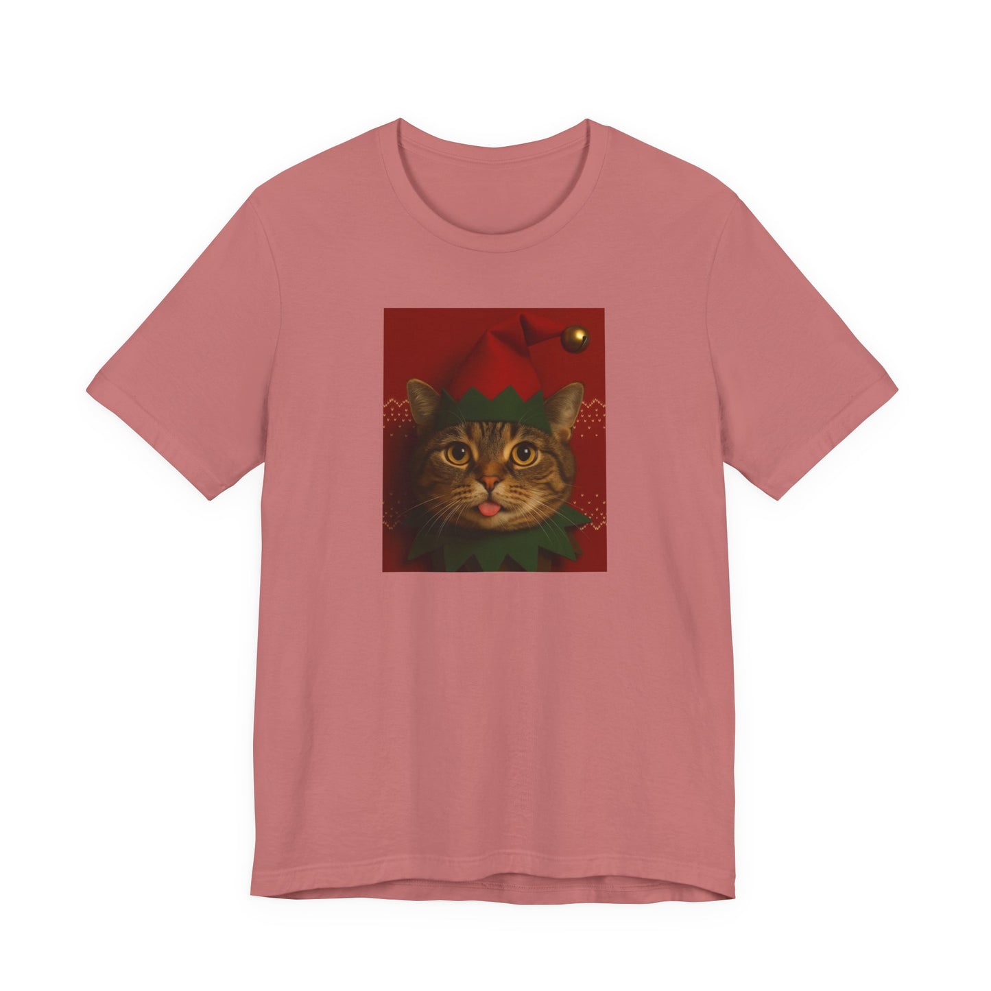 Festive Cat Elf T-Shirt, Christmas Tee, Holiday Gift, Cute Cat Lover Shirt, Unisex Apparel, Funny Christmas Top - Riff Raff Wear