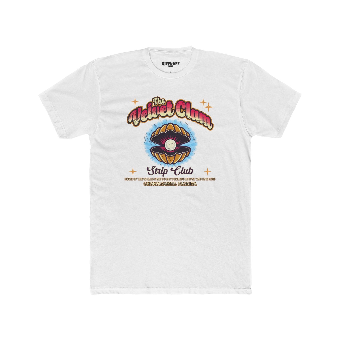 Velvet Clam Unisex Cotton Crew Tee - Funny Graphic T-Shirt with VIP Room Text - Riff Raff Underground