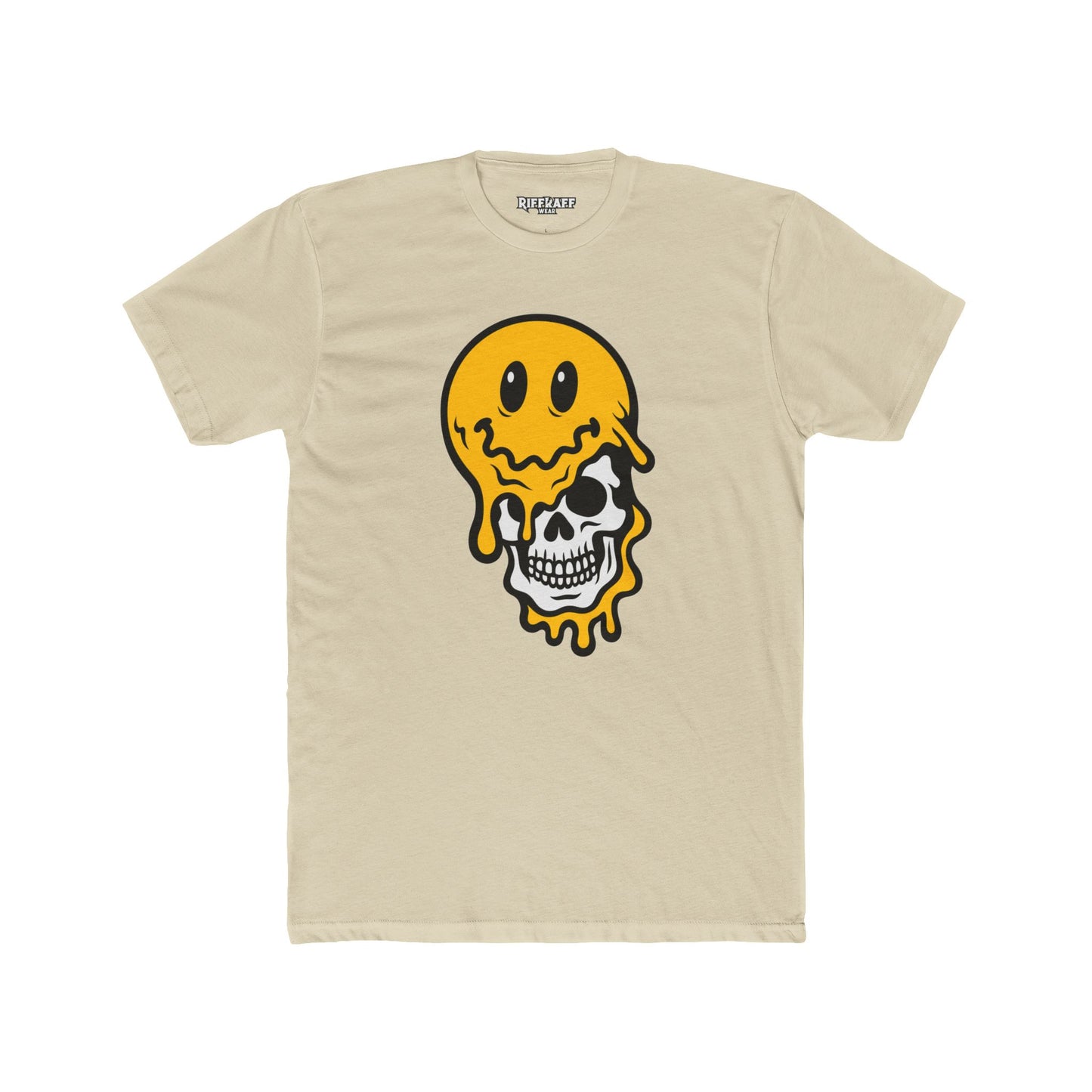 Trendy Graphic Tee: Melting Smile Skull Design - Unisex Cotton Crew Shirt, Casual Wear, Streetwear