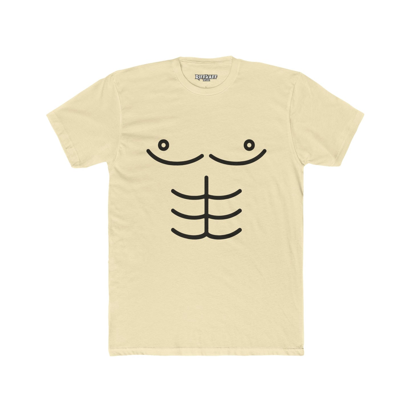 Funny Unisex Cotton Crew Tee - Cartoon Abs Design - Riff Raff Wear