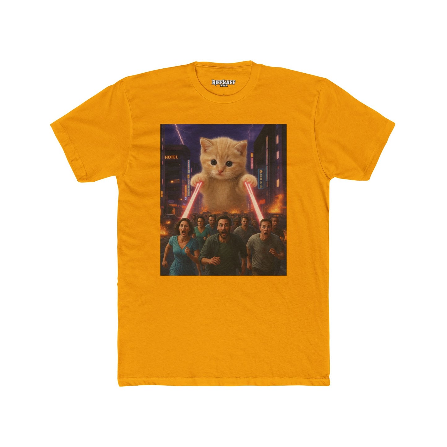 Funny Cat Hero Unisex Cotton Crew Tee - Perfect for Casual Wear - Riff Raff Wear