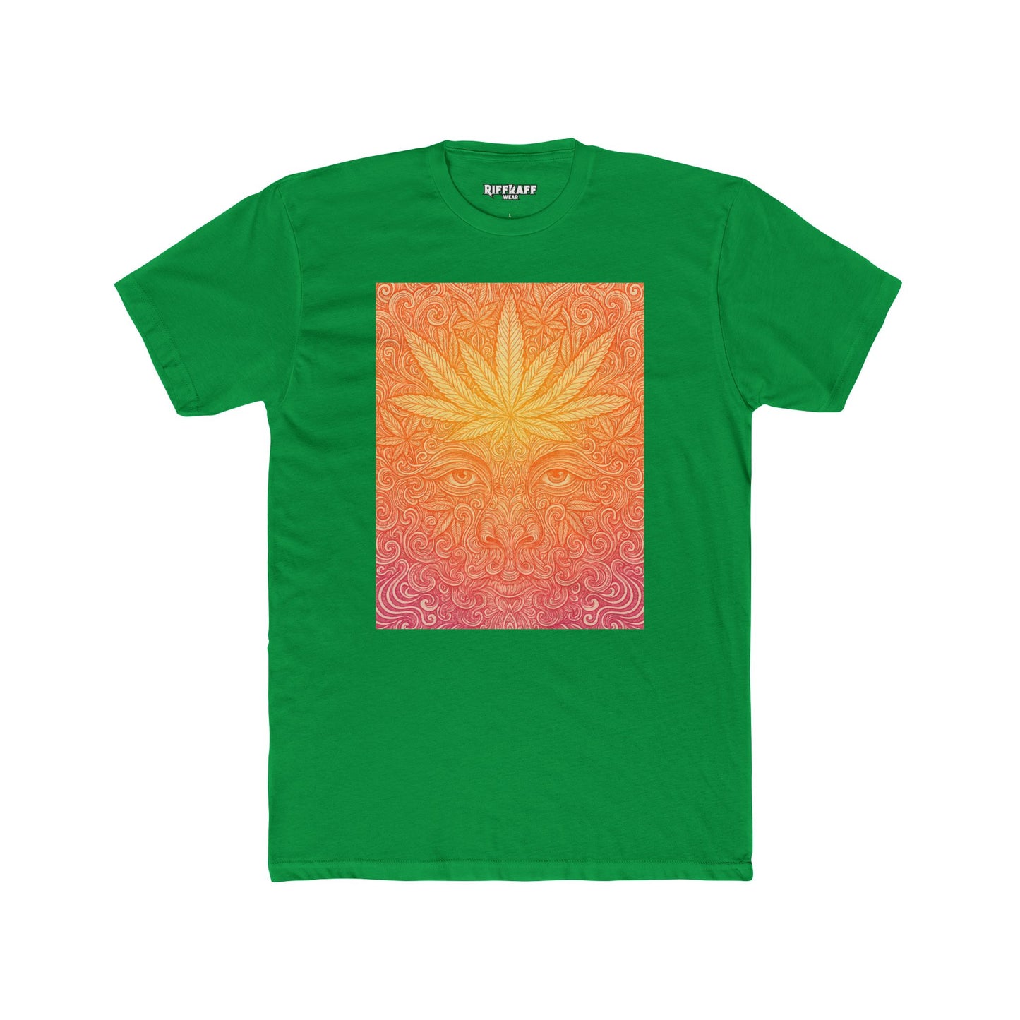Bohemian Vibes Unisex Cotton Crew Tee - Psychedelic Sunset Design - Riff Raff Wear