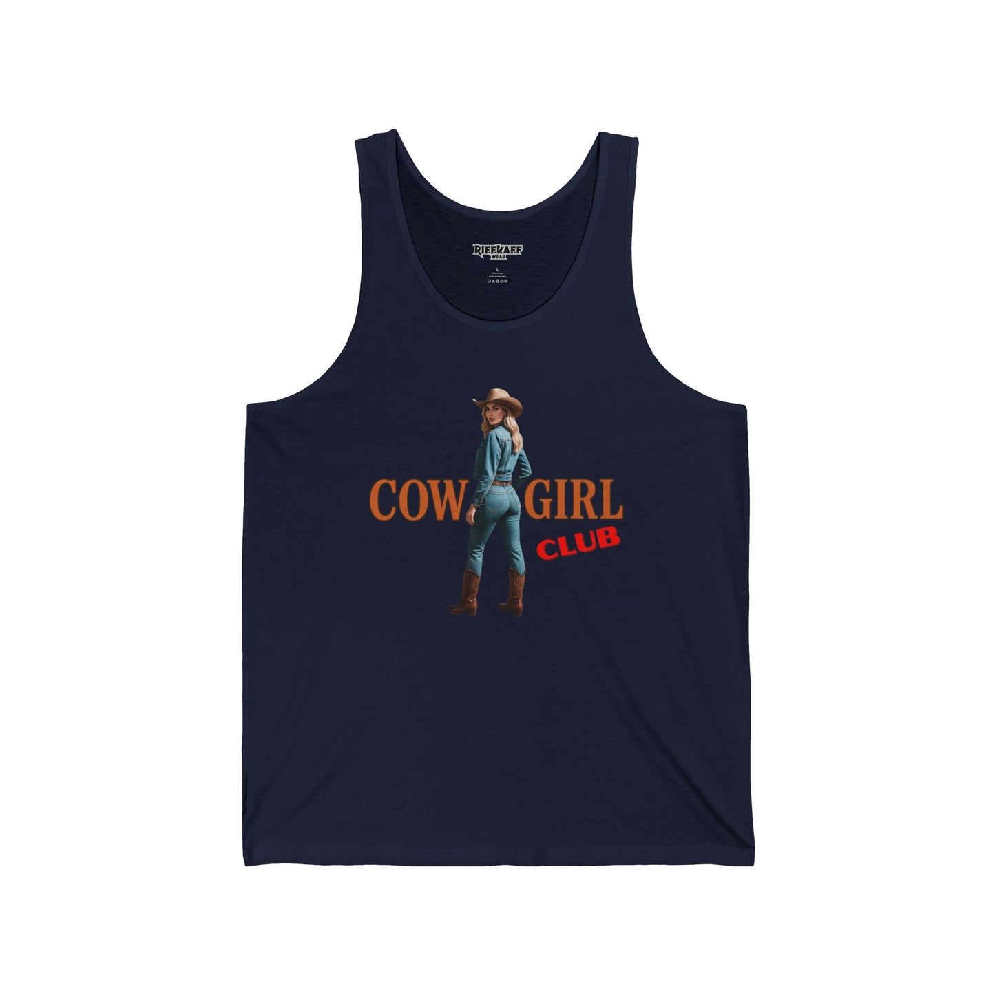 Cowgirl Club Unisex Jersey Tank - Fun Graphic Tee for Western Lovers - Riff Raff Wear