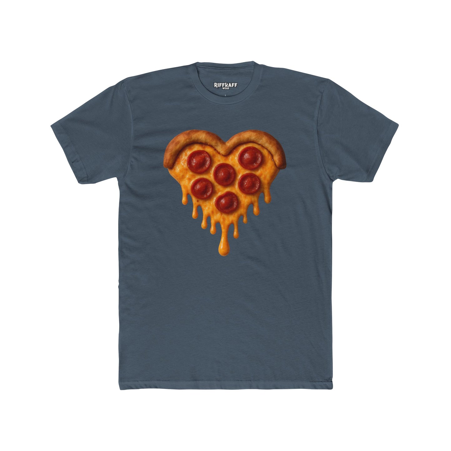 Heart-Shaped Pizza Unisex Cotton Crew Tee - Fun Foodie Apparel - Riff Raff Wear