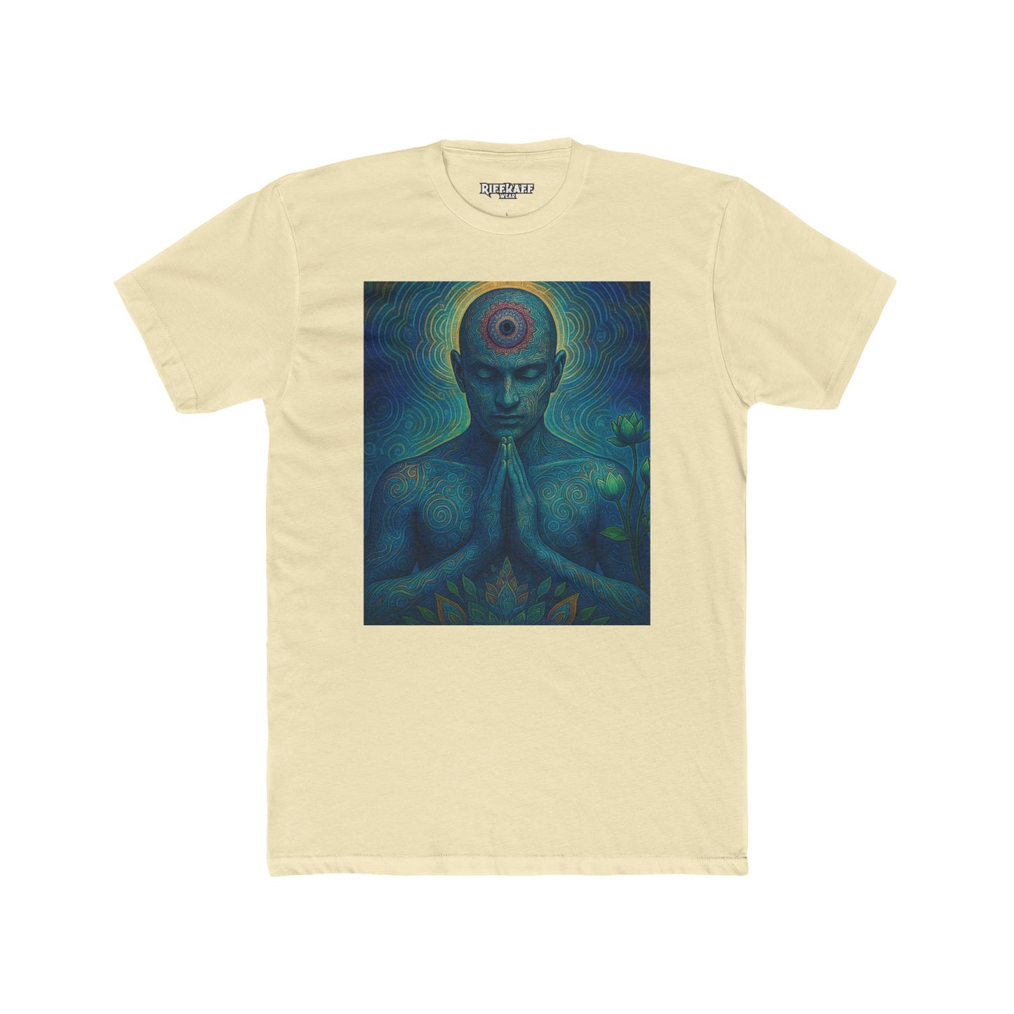 Meditative Unisex Cotton Crew Tee Zen Art Design - Riff Raff Wear