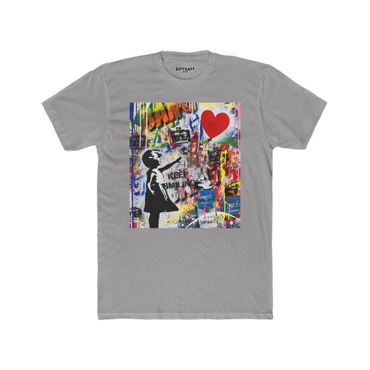 Streetwear - Graffiti Art Keep Smiling  -Unisex Cotton Crew Tee - Riff Raff Wear