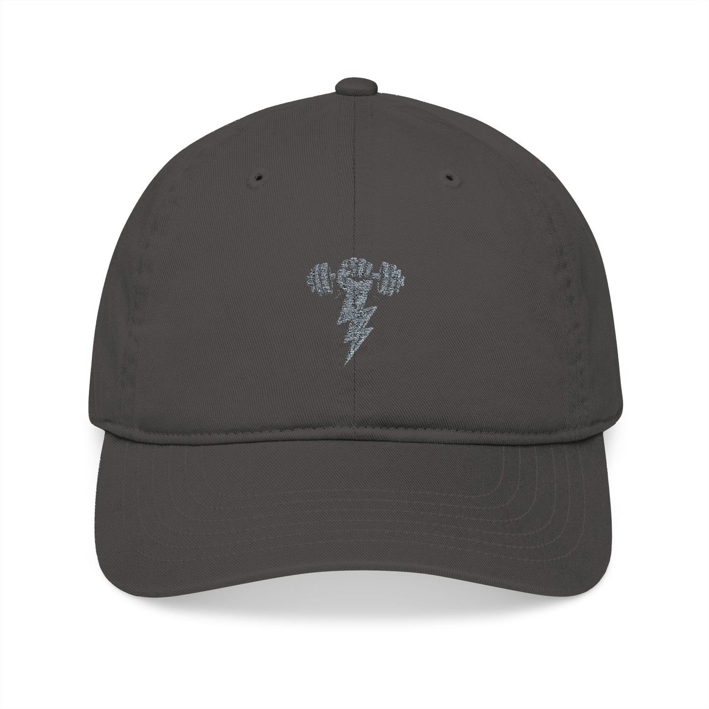 Thunderbolt Embroidered Organic Baseball Cap, Eco-Friendly Hat, Unique Riff Raff Wear