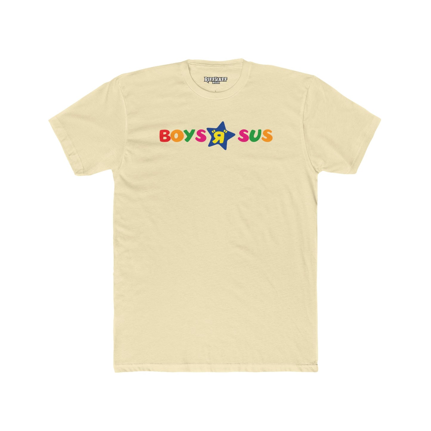 Colorful 'Boys R Sus' Unisex Cotton Crew Tee - Parody Logo Series - Riff Raff Wear