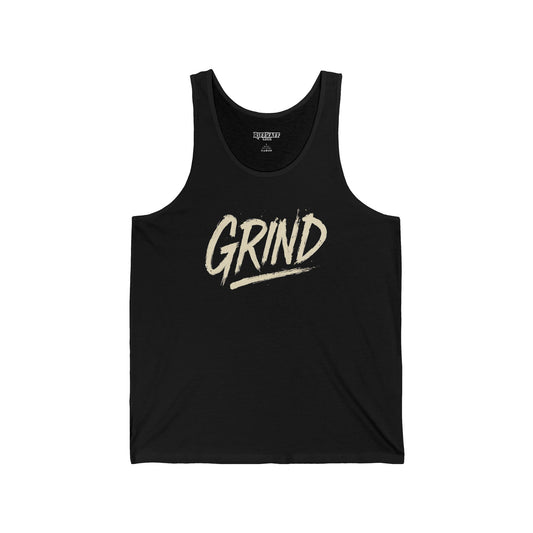 Motivational 'GRIND' Unisex Jersey Tank - Comfort Fit Workout Apparel - Riff Raff Wear