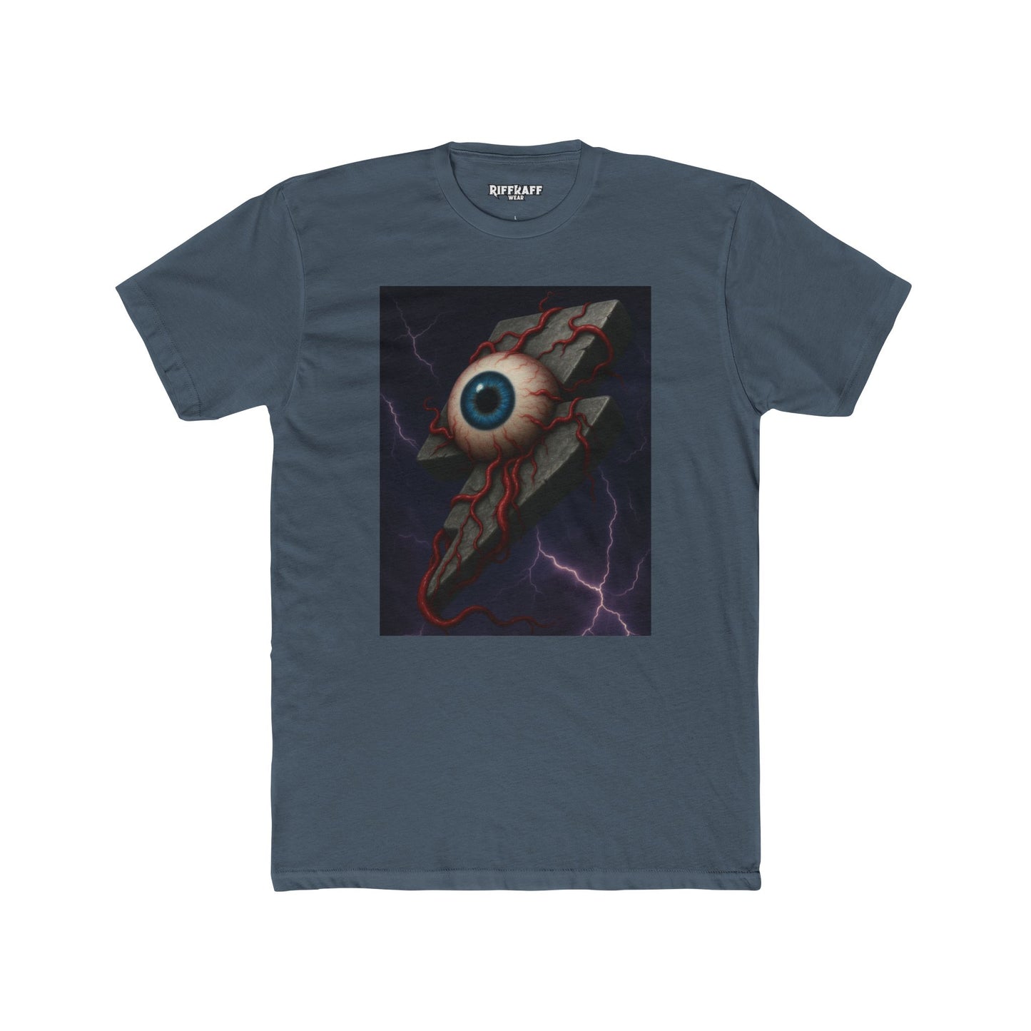 Unisex Cotton Crew Tee - Eye of Lightning Graphic Tee for Bold Style - Riff Raff Wear